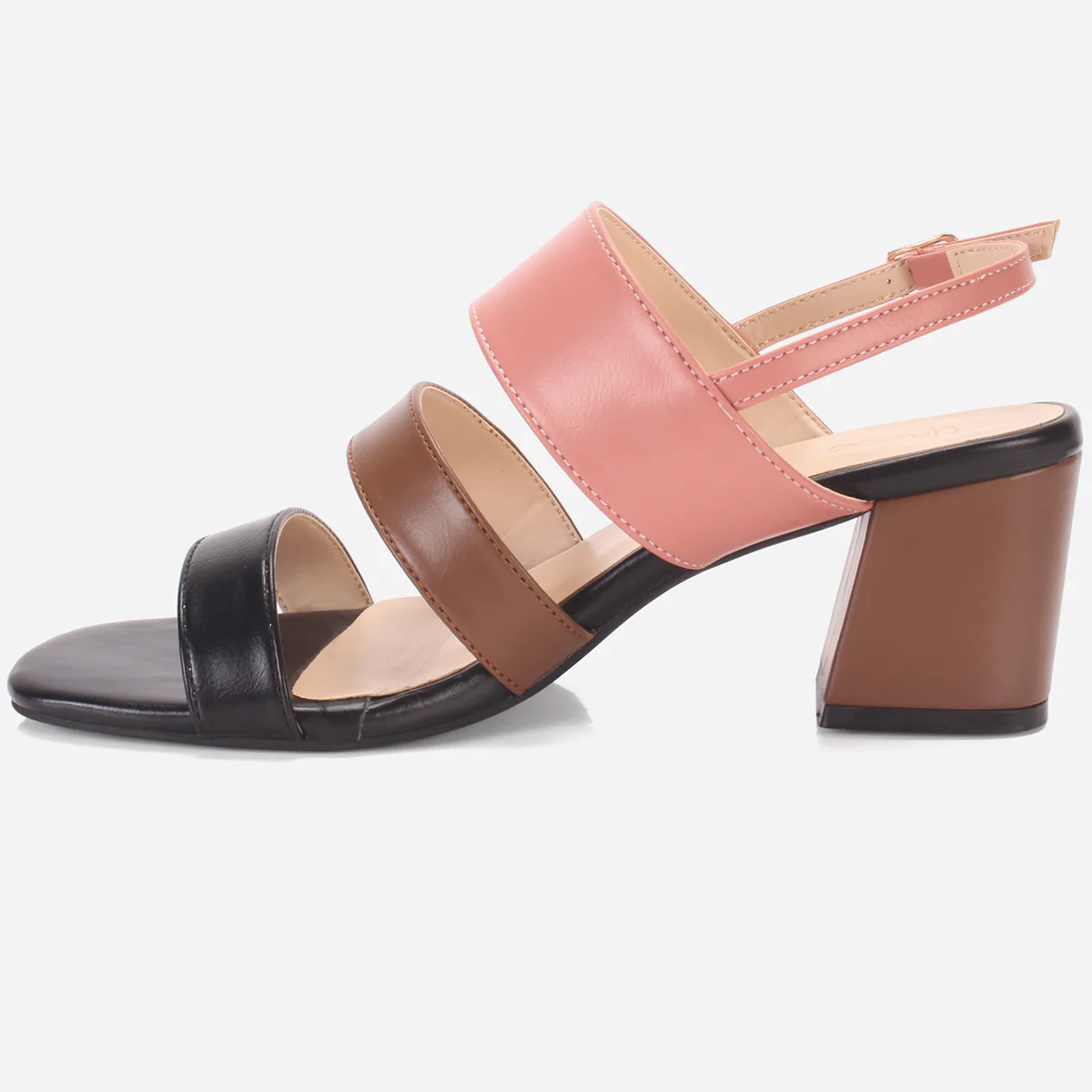 Womens "MICHELLE" Block Heeled Open Toe Sandals - Image 3