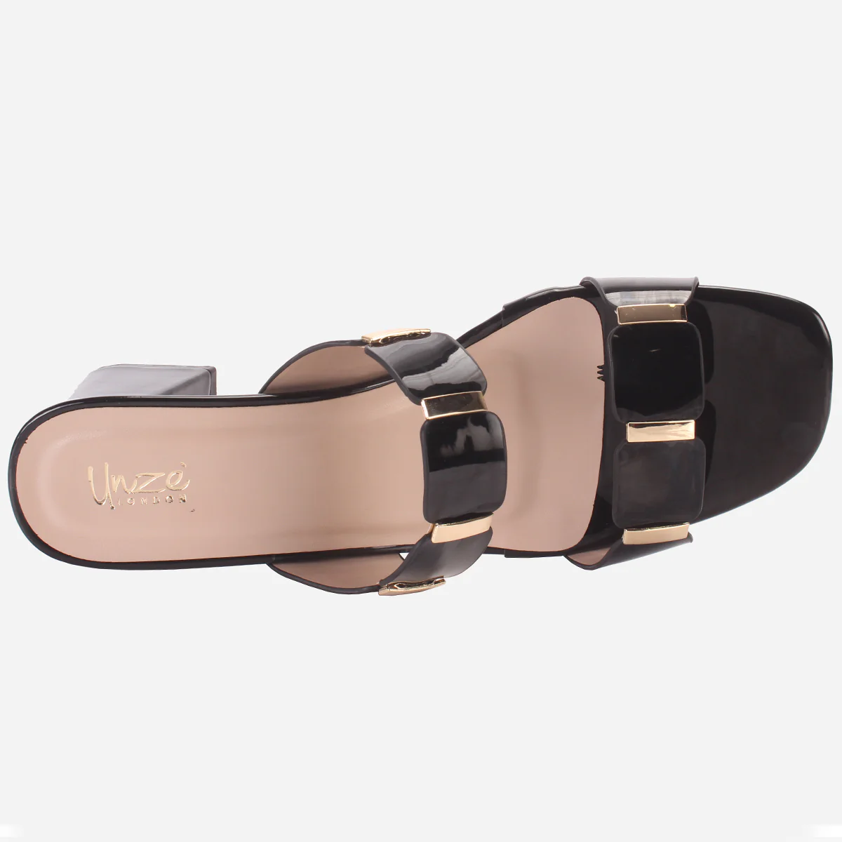 Womens "NATALIA" Fancy Block Heel Slide In Sandals - Image 4