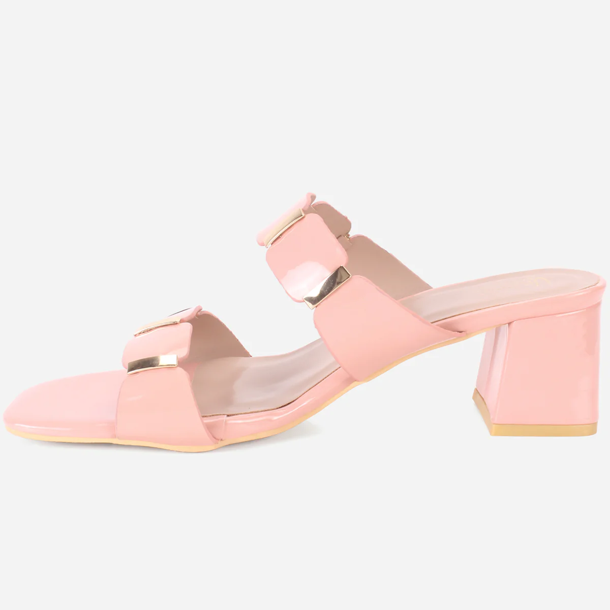 Womens "NATALIA" Fancy Block Heel Slide In Sandals - Image 3