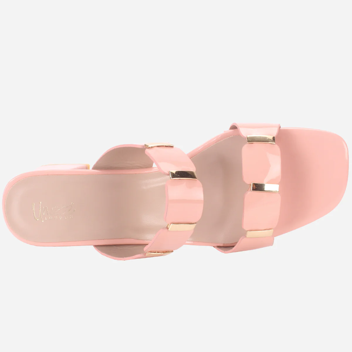 Womens "NATALIA" Fancy Block Heel Slide In Sandals - Image 4