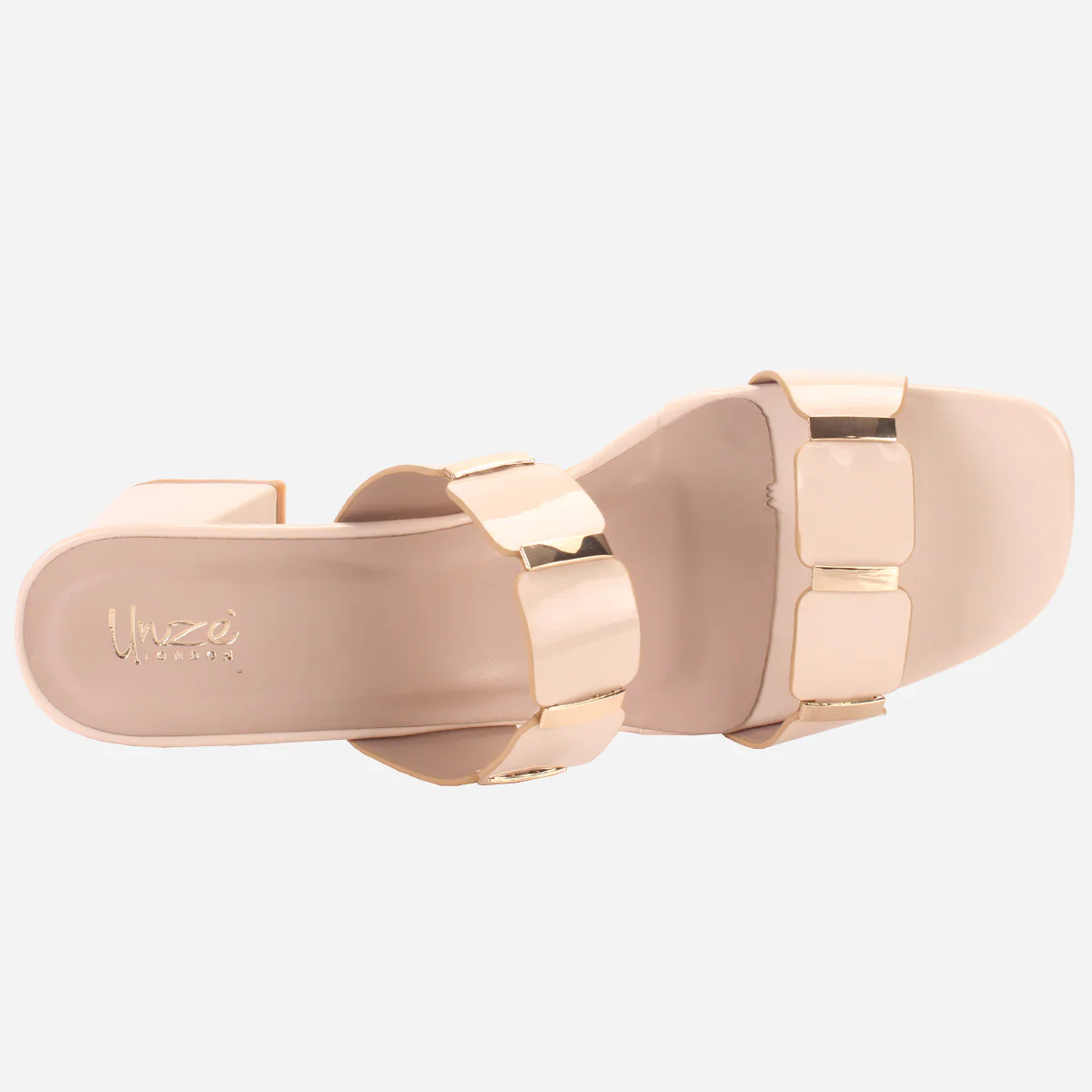 Womens "NATALIA" Fancy Block Heel Slide In Sandals - Image 4
