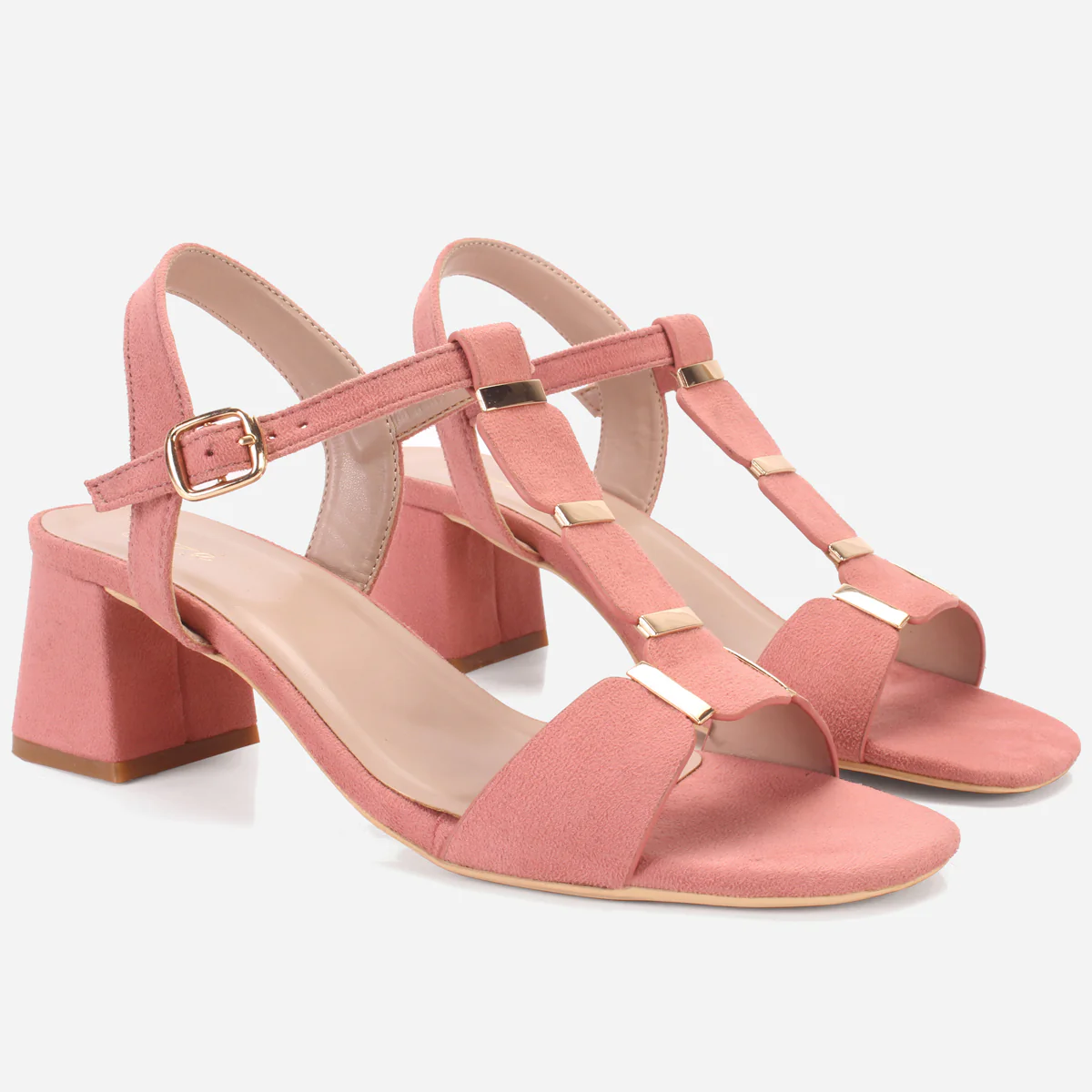Womens "NAURAX" Fancy Block Heel Back Strap Sandals - Image 2
