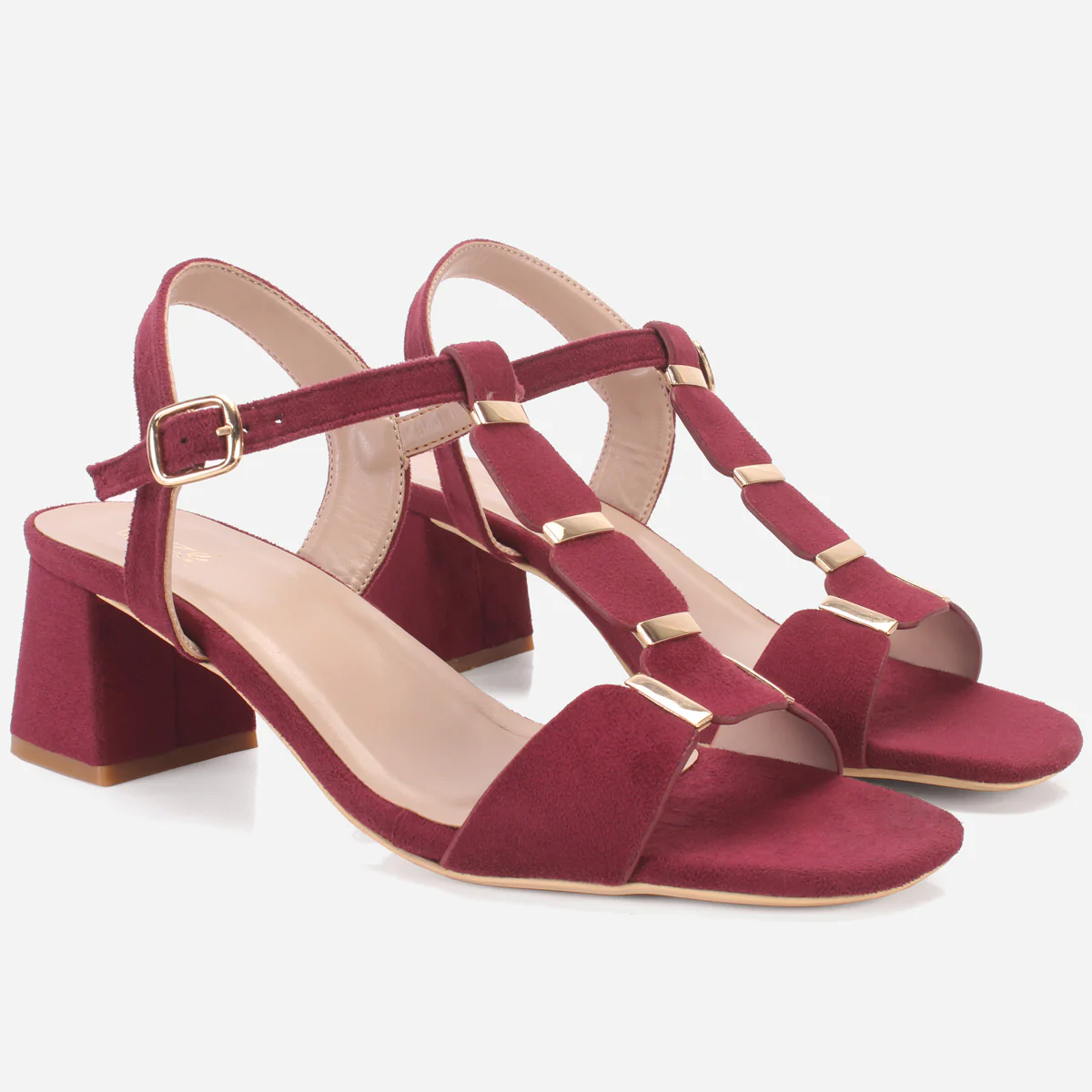 Womens "NAURAX" Fancy Block Heel Back Strap Sandals - Image 2