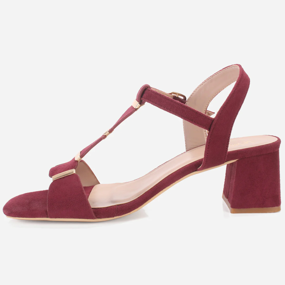 Womens "NAURAX" Fancy Block Heel Back Strap Sandals - Image 3