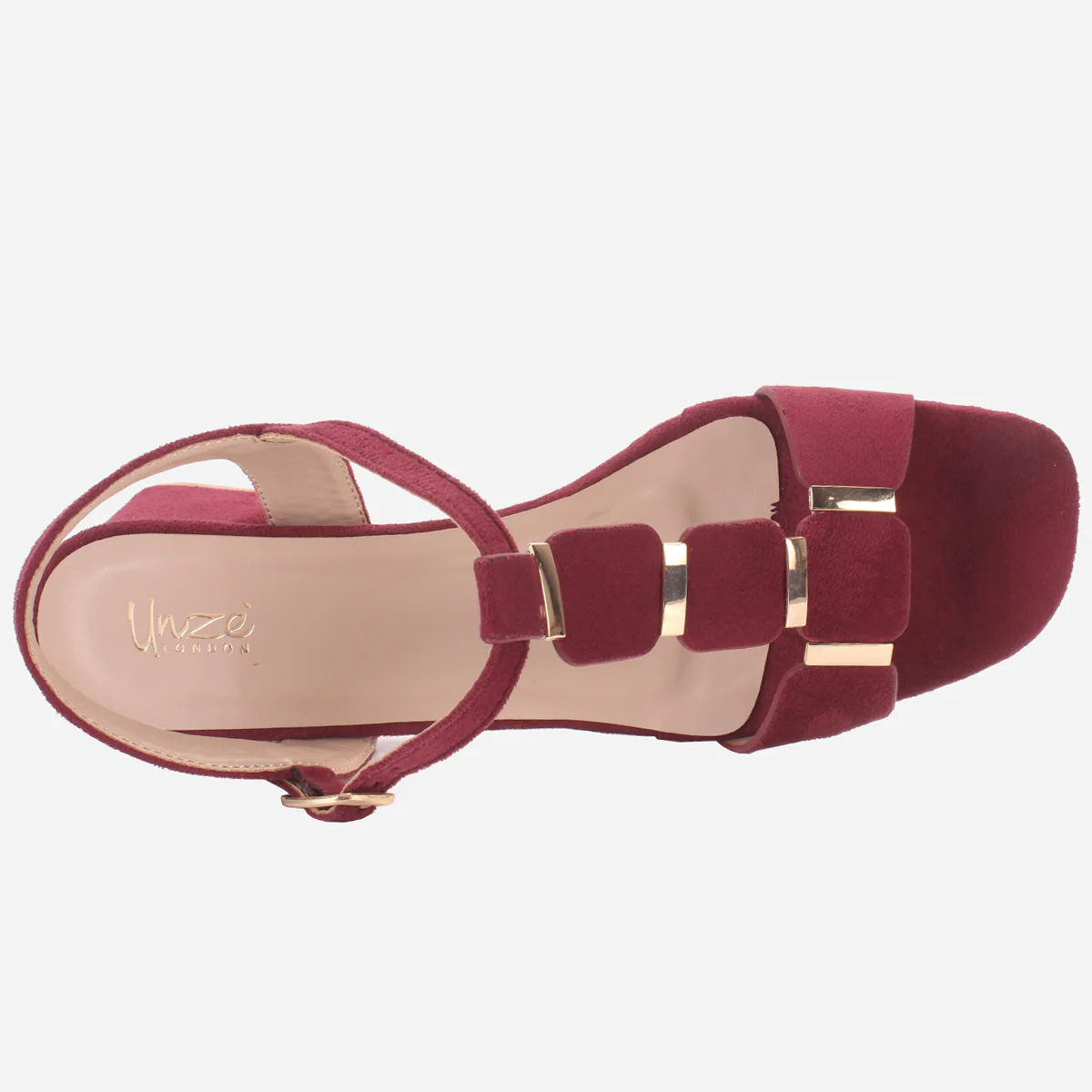 Womens "NAURAX" Fancy Block Heel Back Strap Sandals - Image 4
