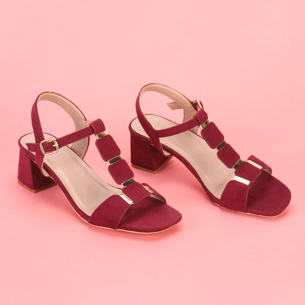 Womens "NAURAX" Fancy Block Heel Back Strap Sandals - Image 6