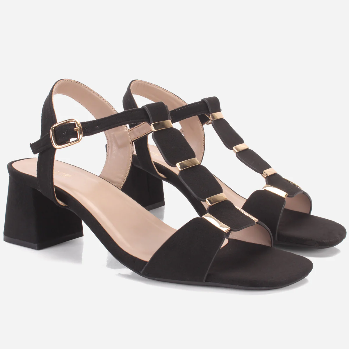 Womens "NAURAX" Fancy Block Heel Back Strap Sandals - Image 2