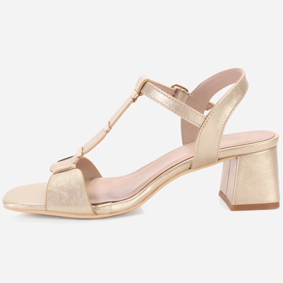 Womens "NAURAX" Fancy Block Heel Back Strap Sandals - Image 3