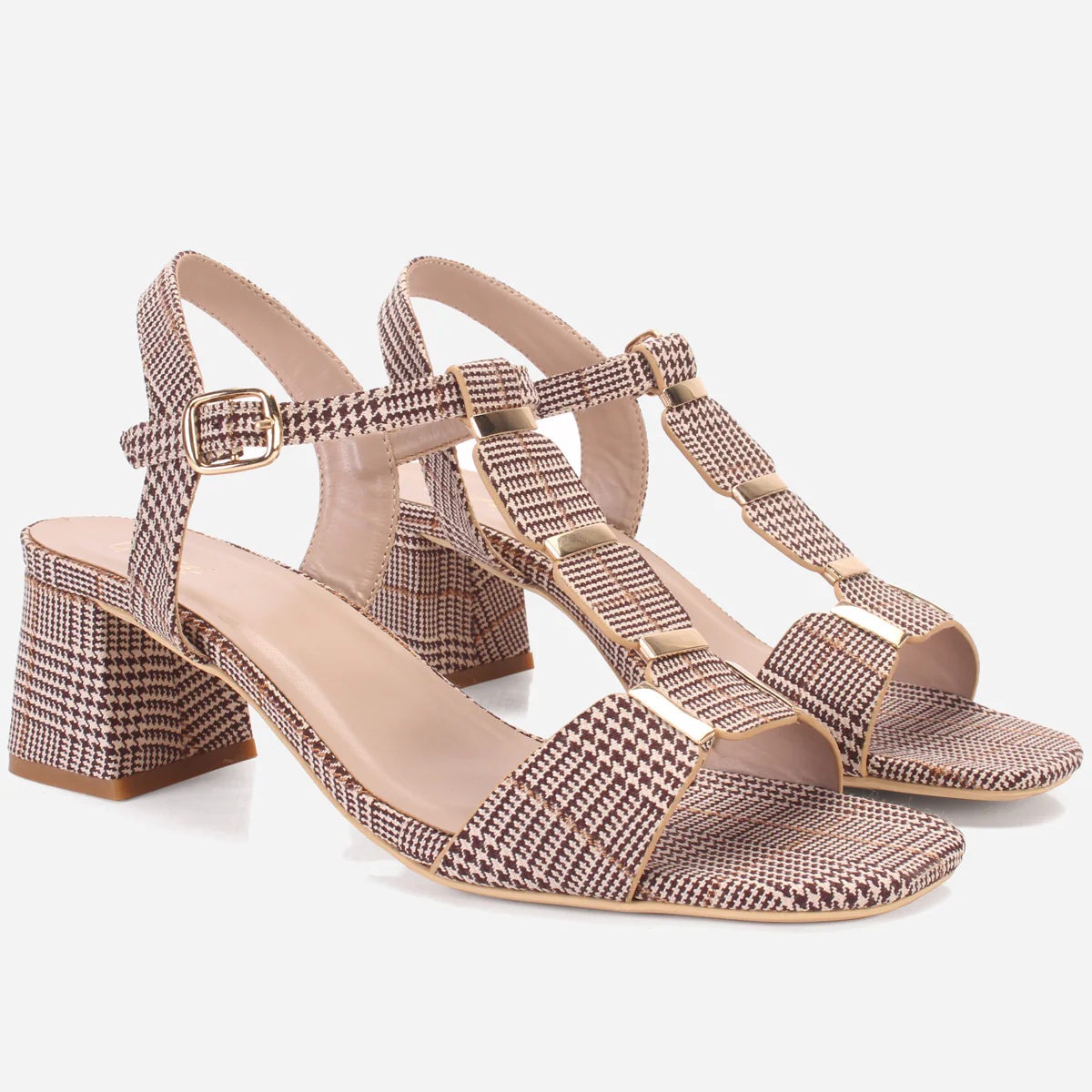 Womens "NAURAX" Fancy Block Heel Back Strap Sandals - Image 2