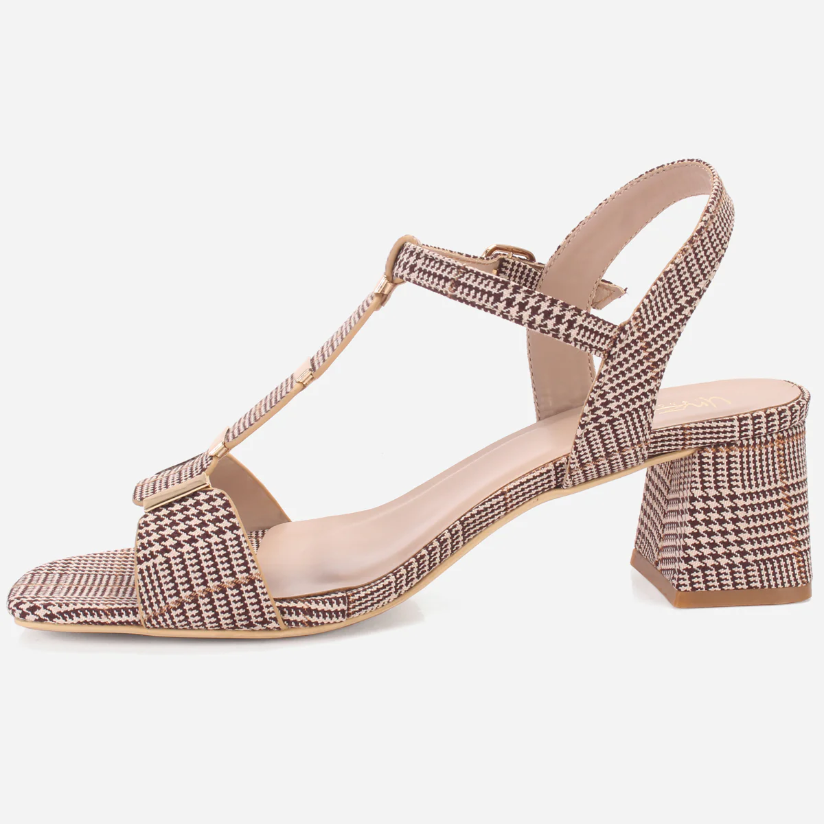 Womens "NAURAX" Fancy Block Heel Back Strap Sandals - Image 3