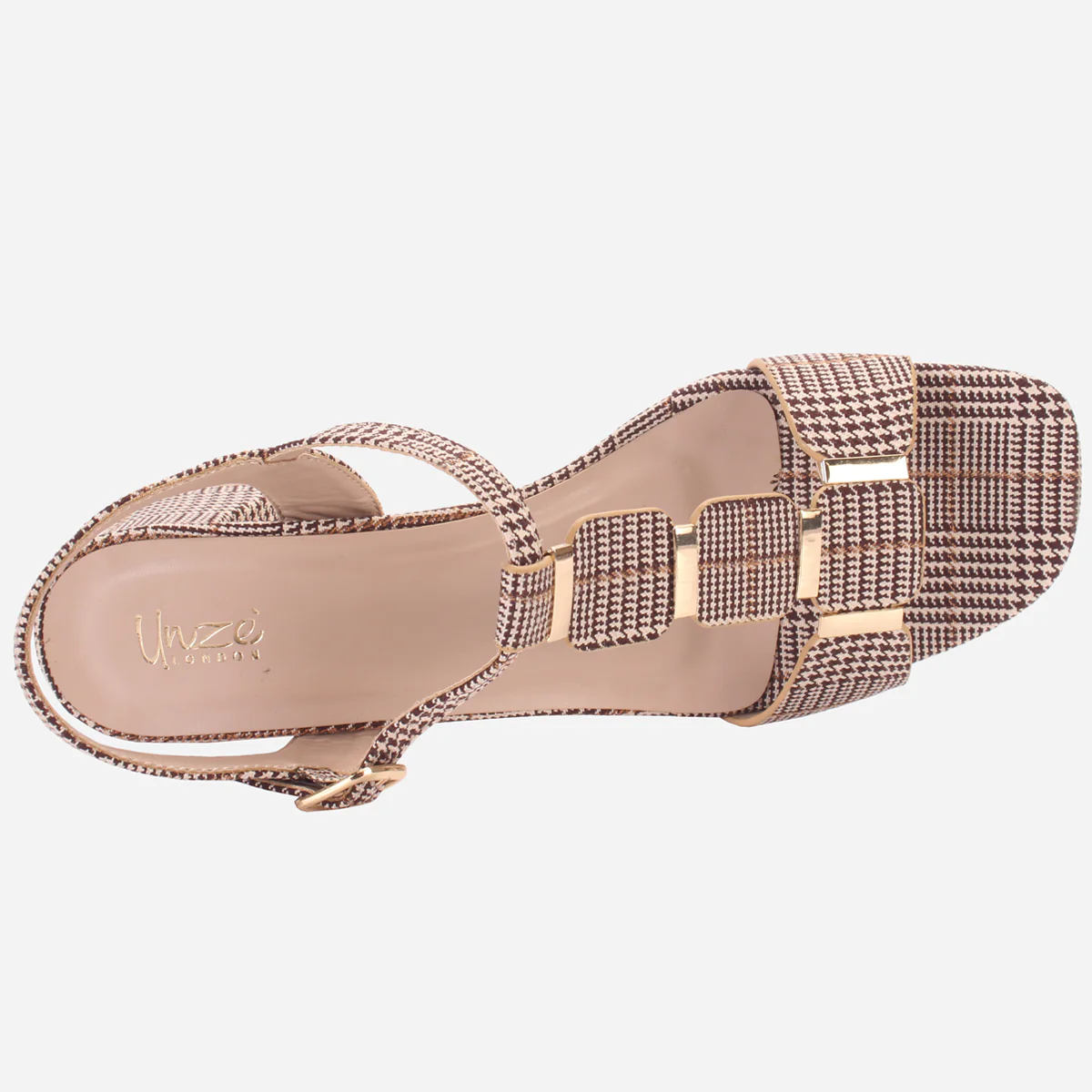 Womens "NAURAX" Fancy Block Heel Back Strap Sandals - Image 4