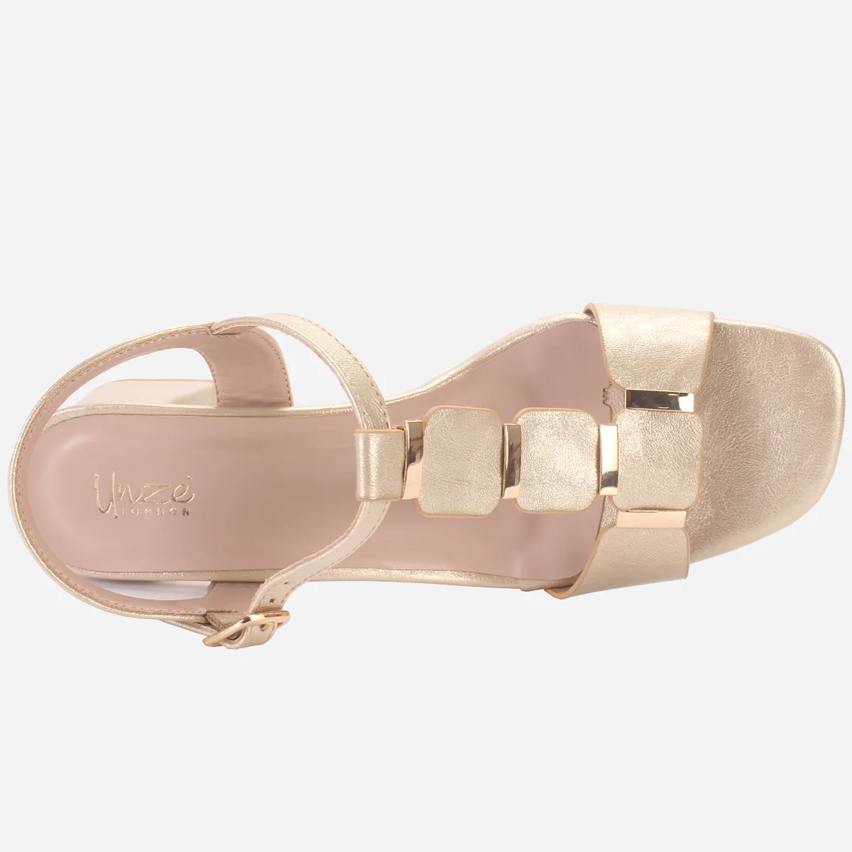 Womens "NAURAX" Fancy Block Heel Back Strap Sandals - Image 4