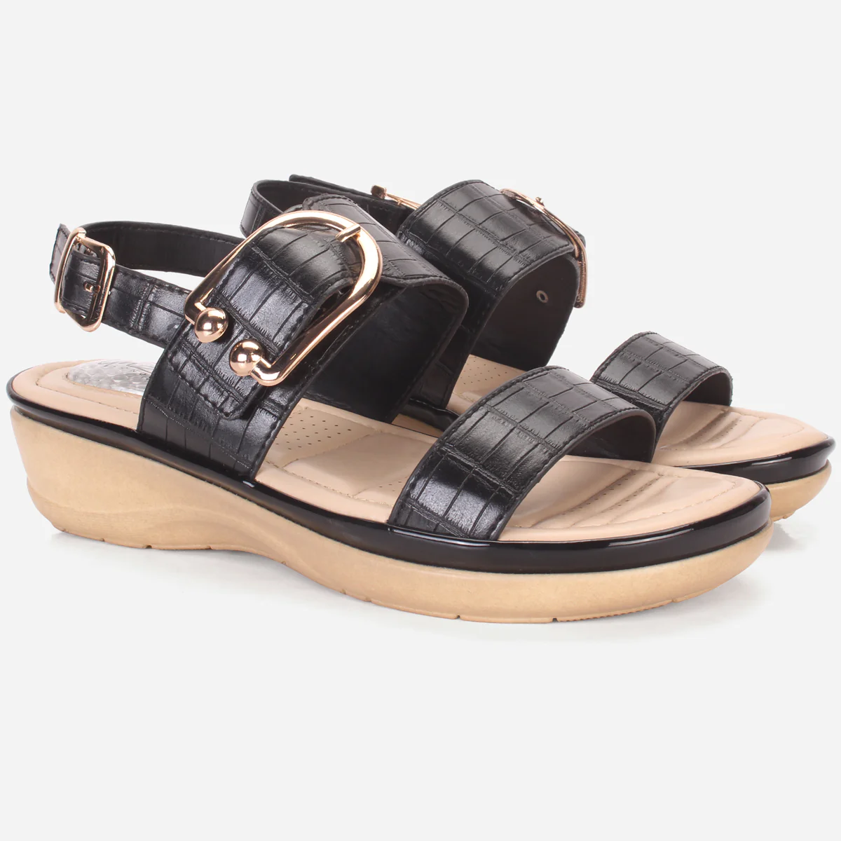 Womens "NIAMA" Open Toe Comfy Everyday Wedge Sandals - Image 2
