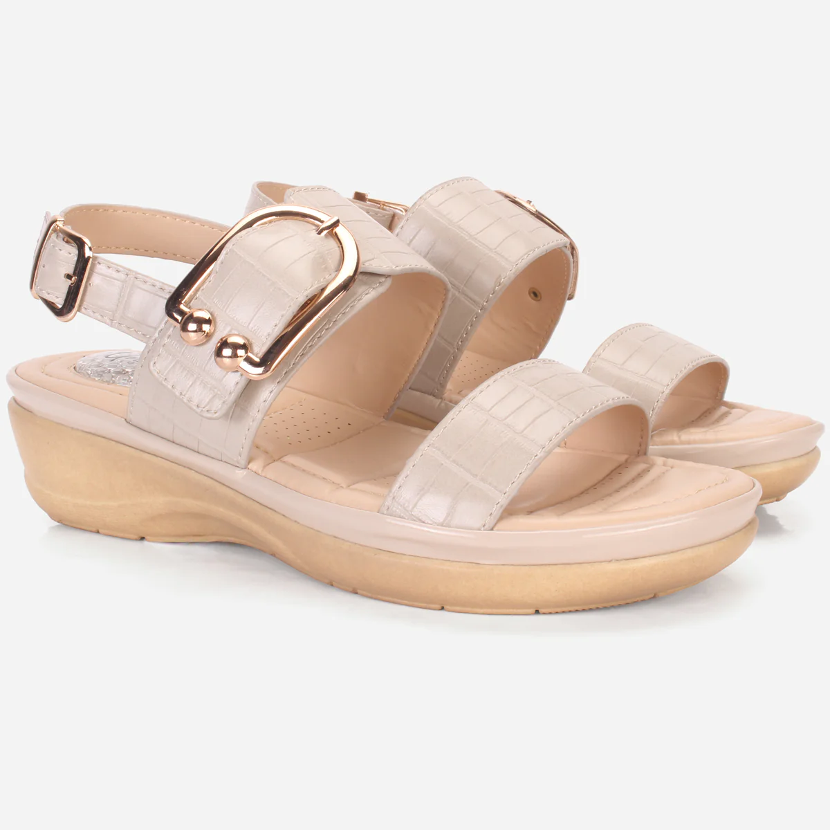 Womens "NIAMA" Open Toe Comfy Everyday Wedge Sandals - Image 2