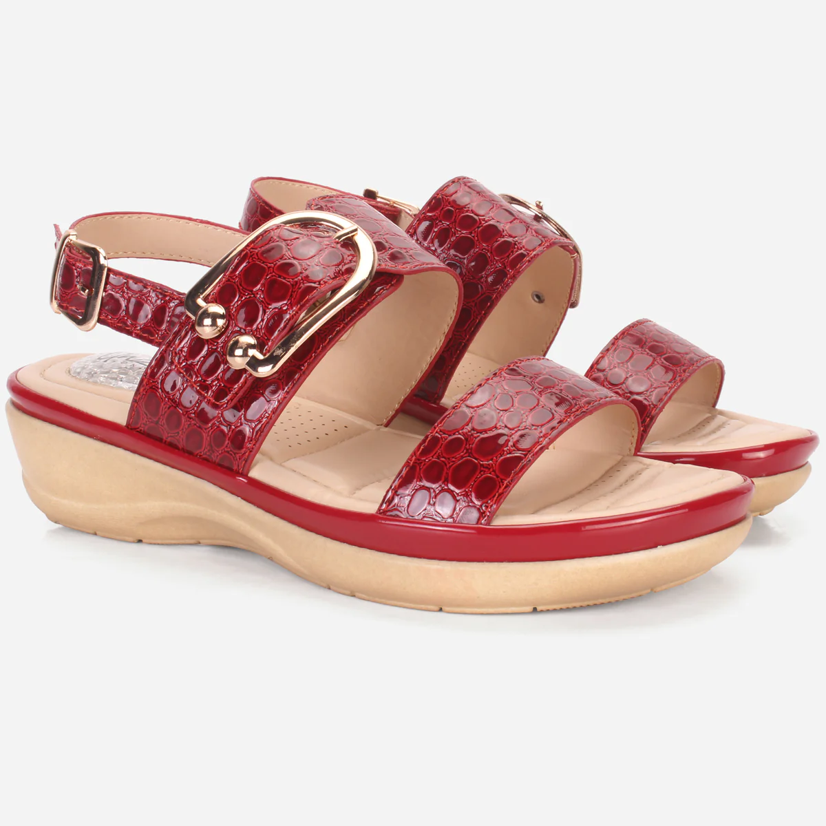 Womens "NIAMA" Open Toe Comfy Everyday Wedge Sandals - Image 2
