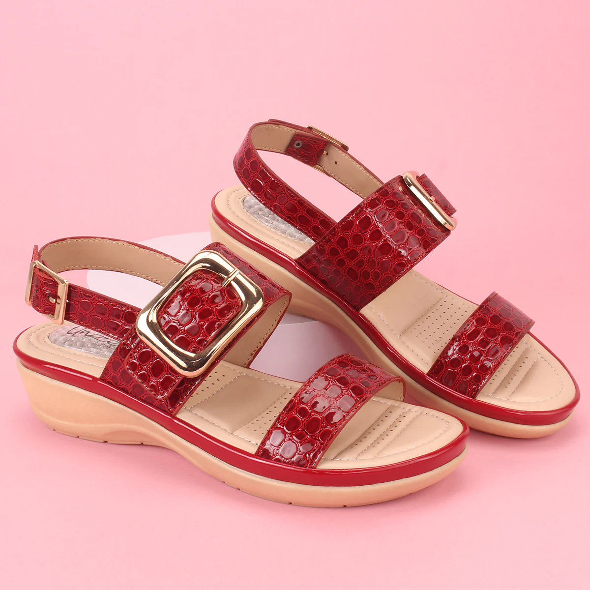 Womens "NIAMA" Open Toe Comfy Everyday Wedge Sandals - Image 6