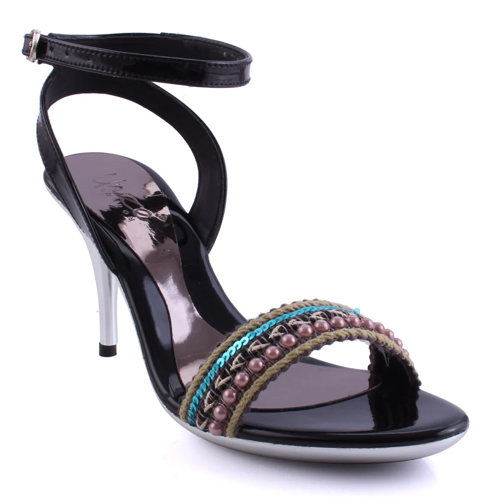Womens “Niamh” Open Toe Buckled Heel Sandal