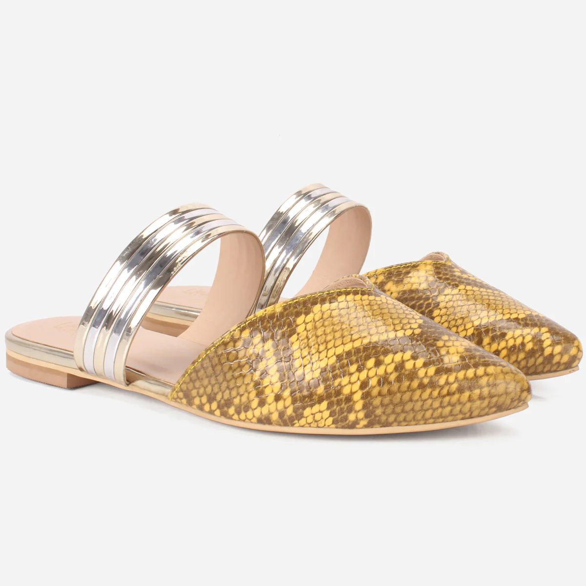 Womens "NISHA" Pointy Slide In Summer Flat Shoes - Image 2