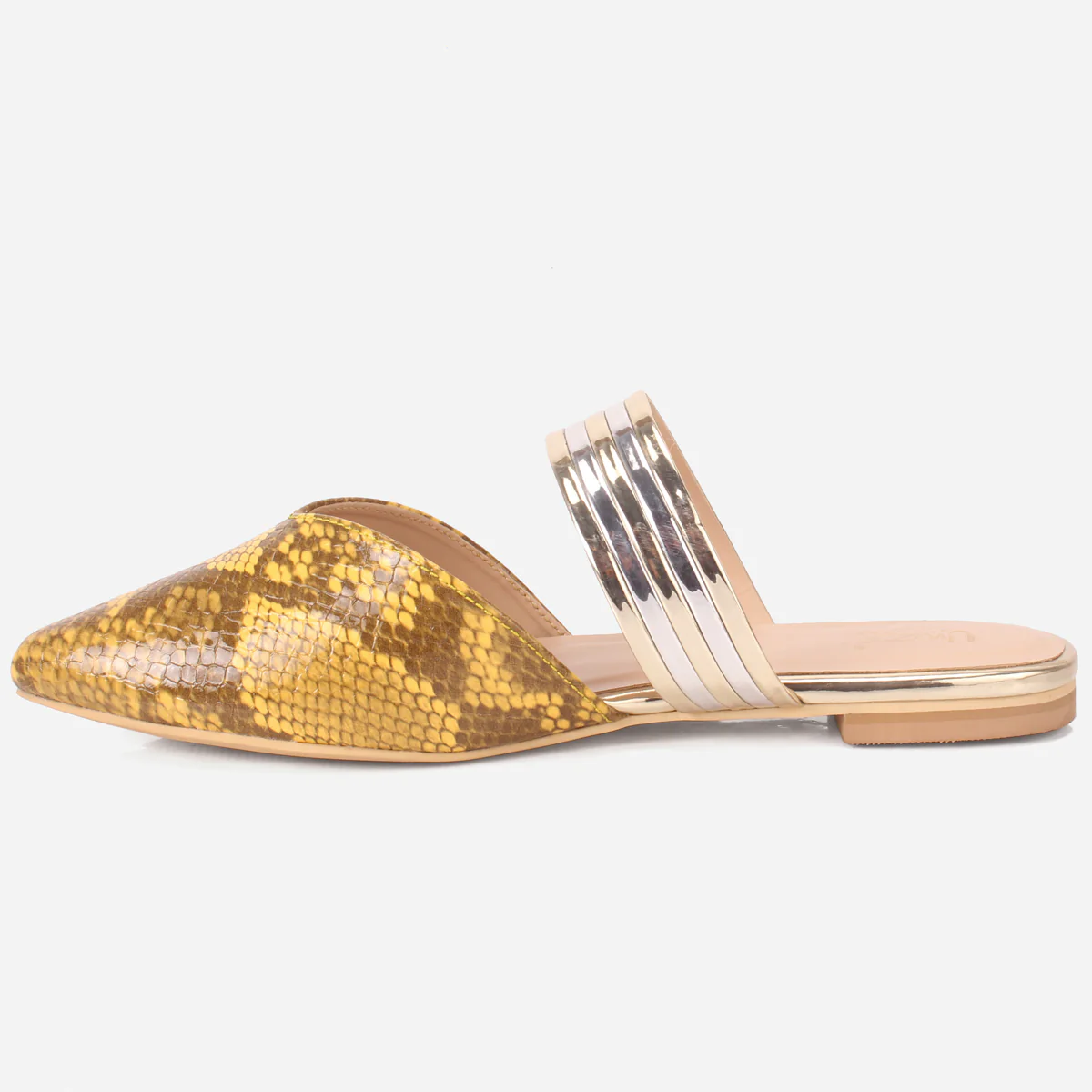 Womens "NISHA" Pointy Slide In Summer Flat Shoes - Image 3