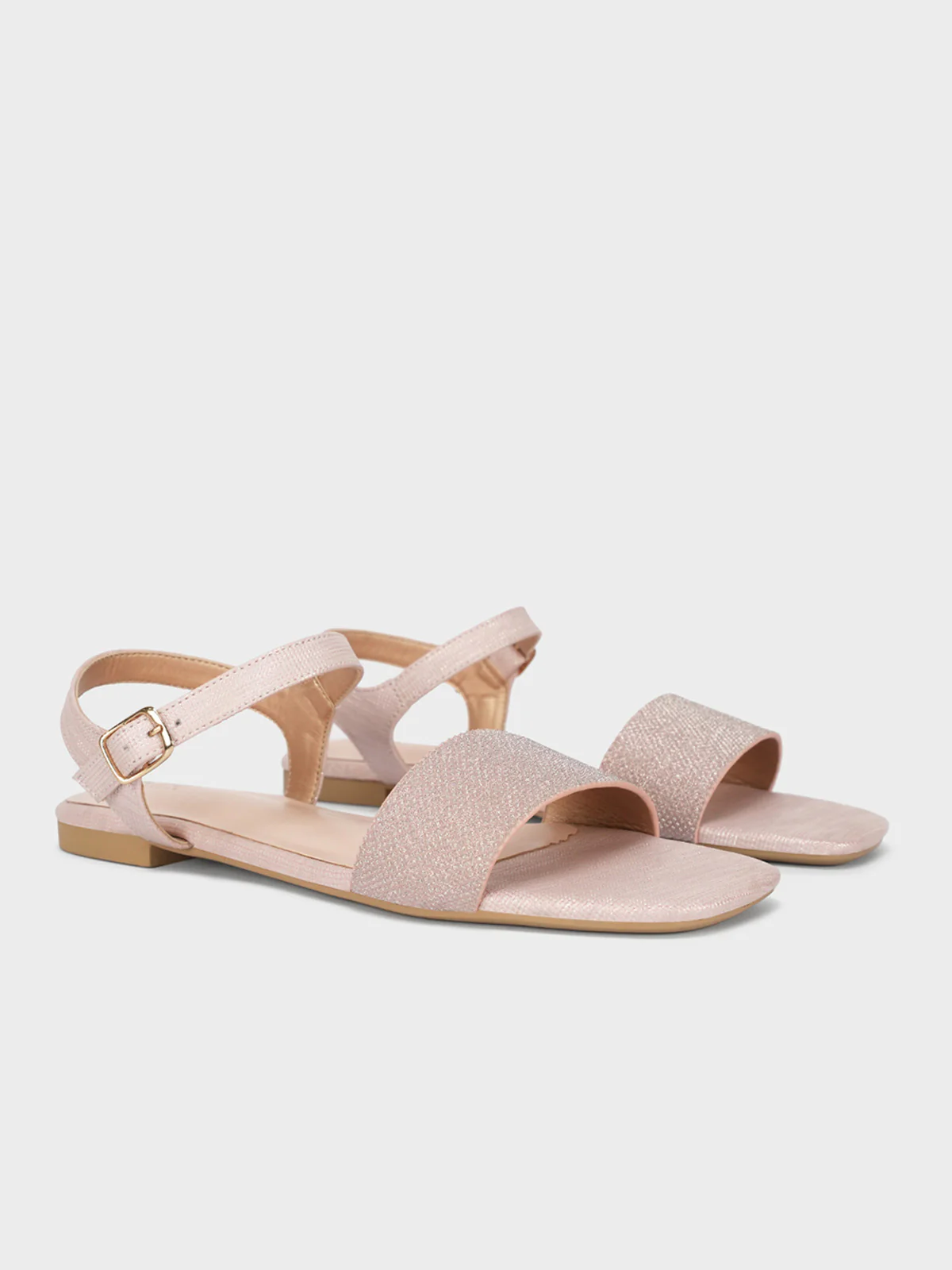 Womens "ORIOLE" Shimmer Flat Sandals - Image 2