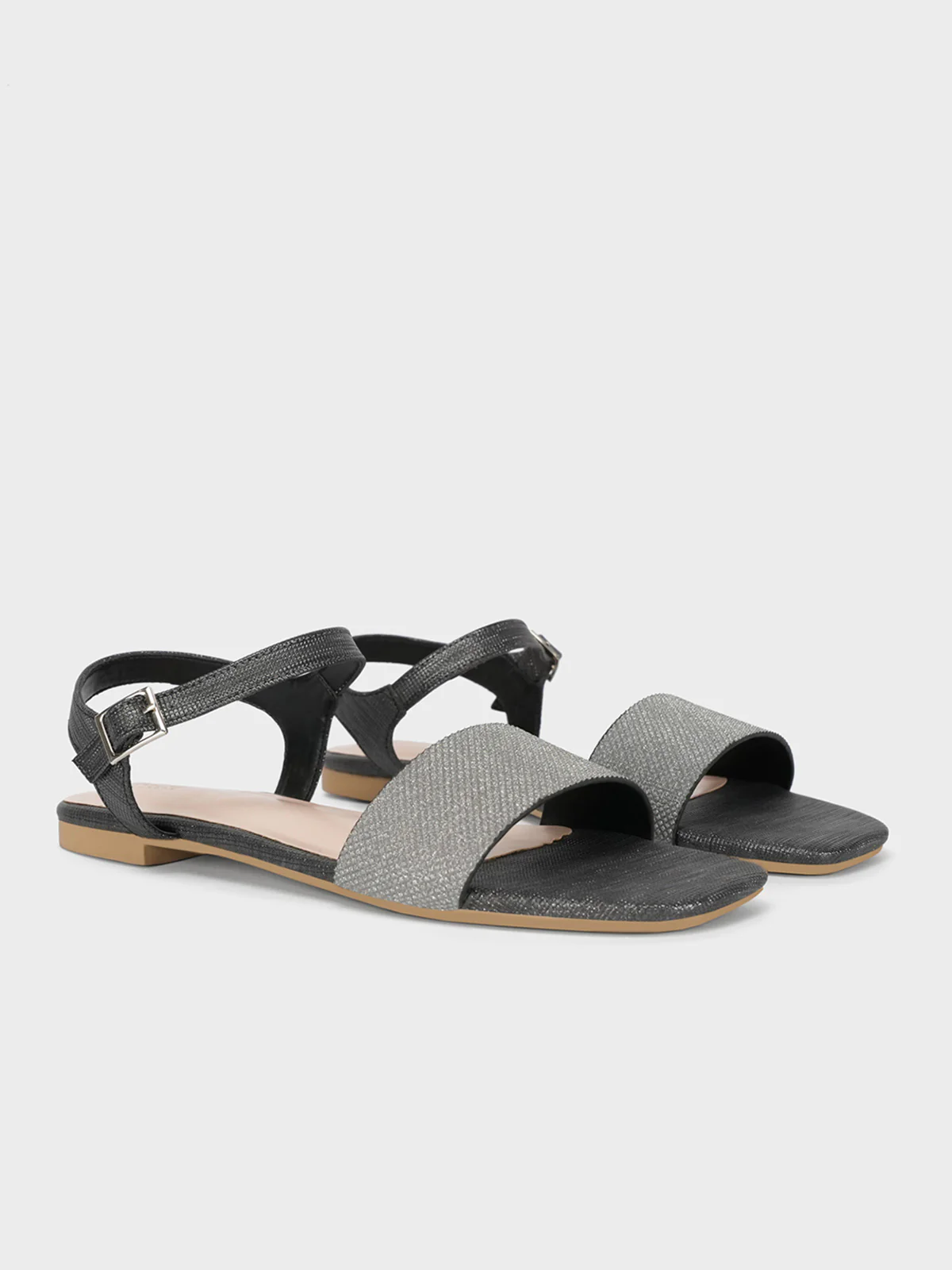 Womens "ORIOLE" Shimmer Flat Sandals - Image 2