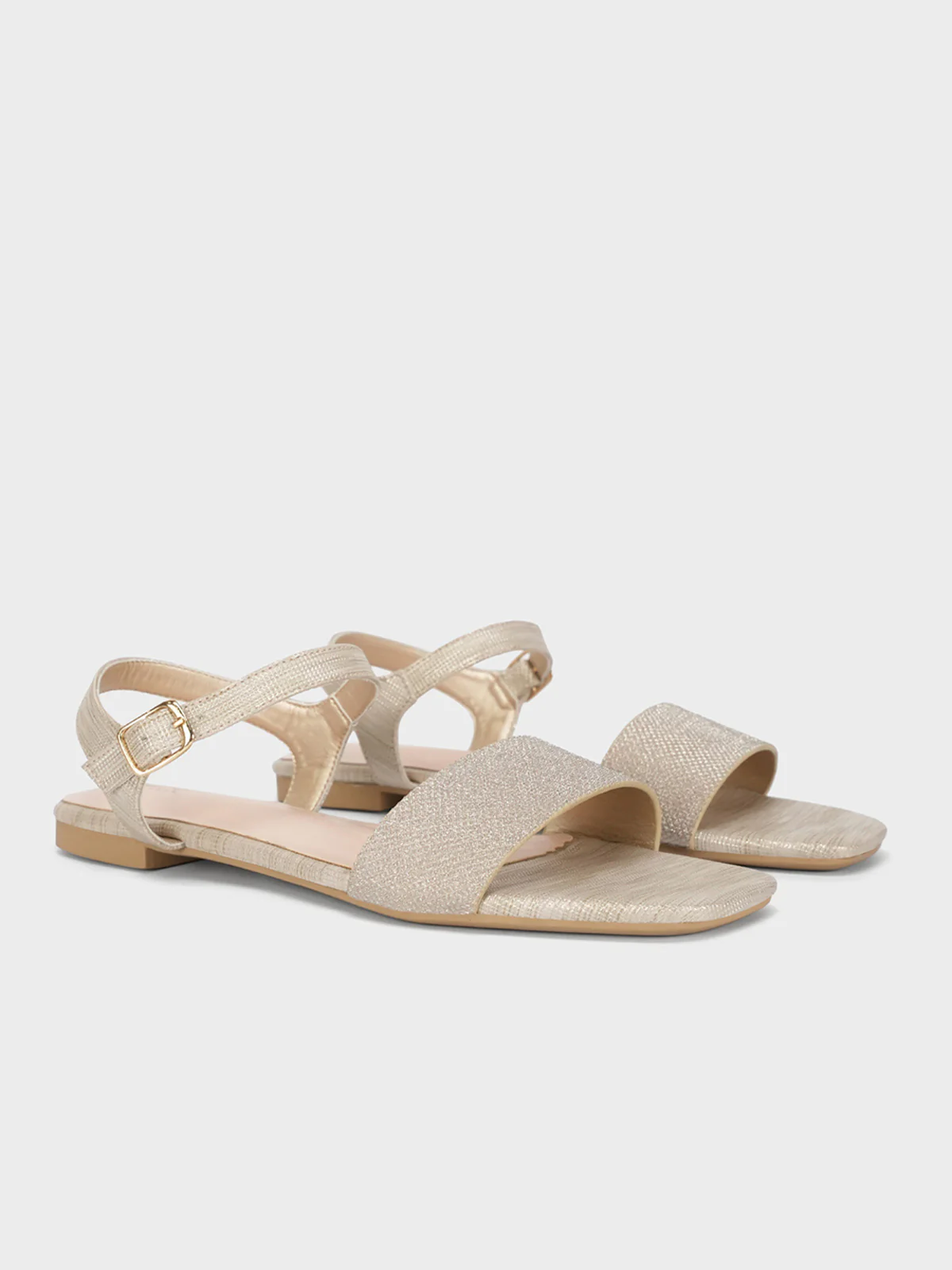 Womens "ORIOLE" Shimmer Flat Sandals - Image 2