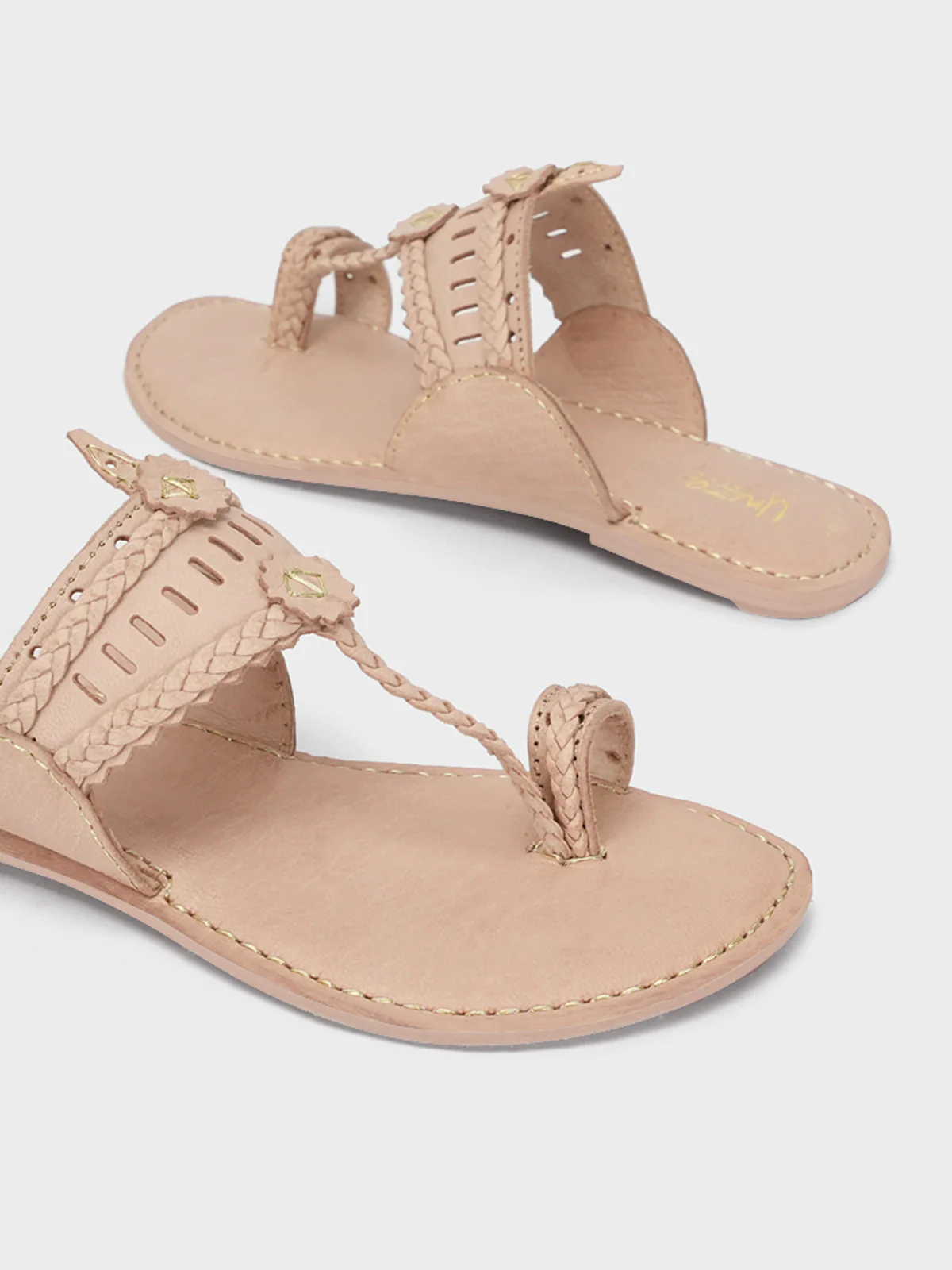 Women's "OUREA" Leather kolhapuri Chappal - Image 4