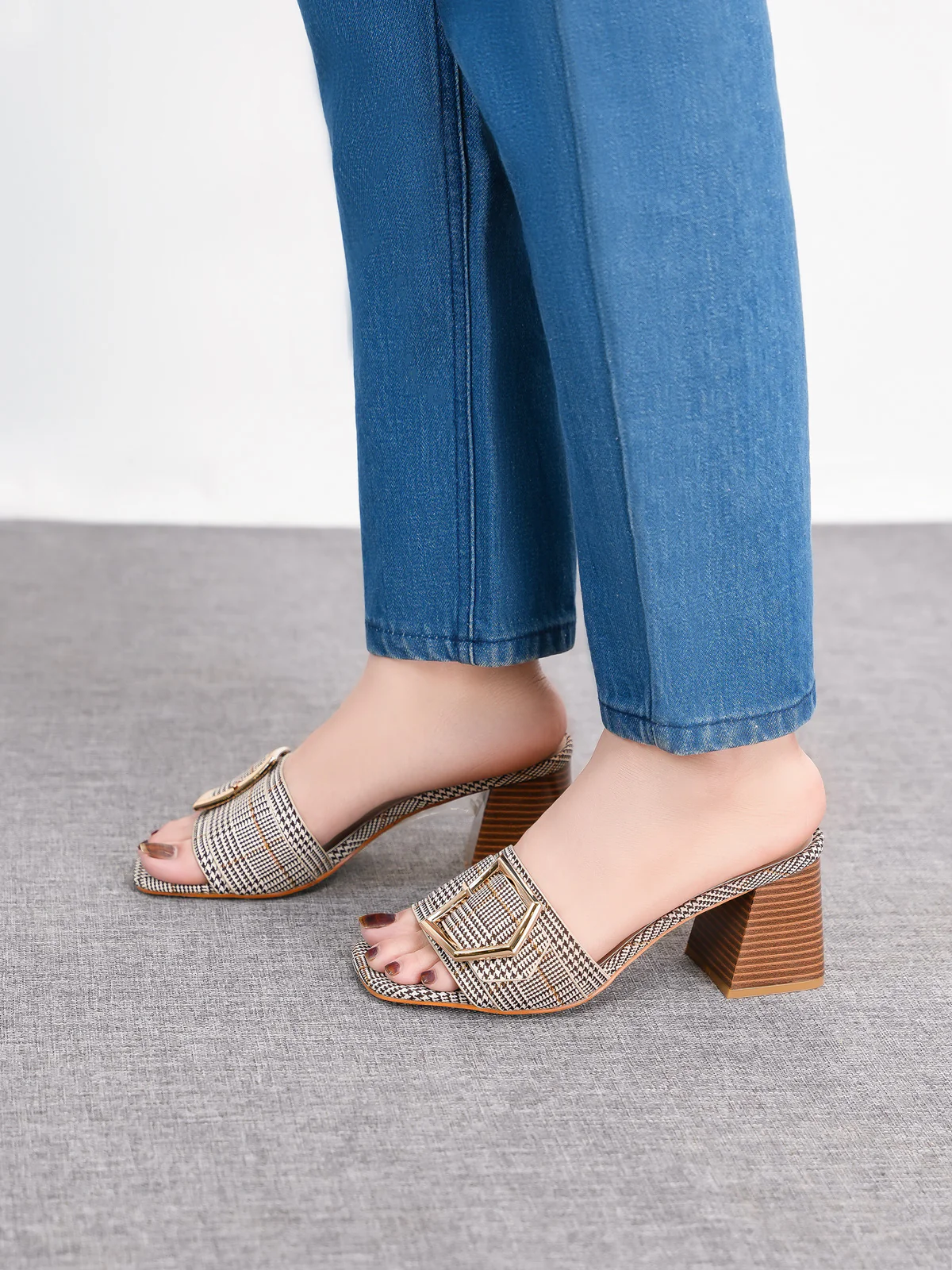 Womens "PATRA" Slip On Heel Sandals - Image 6