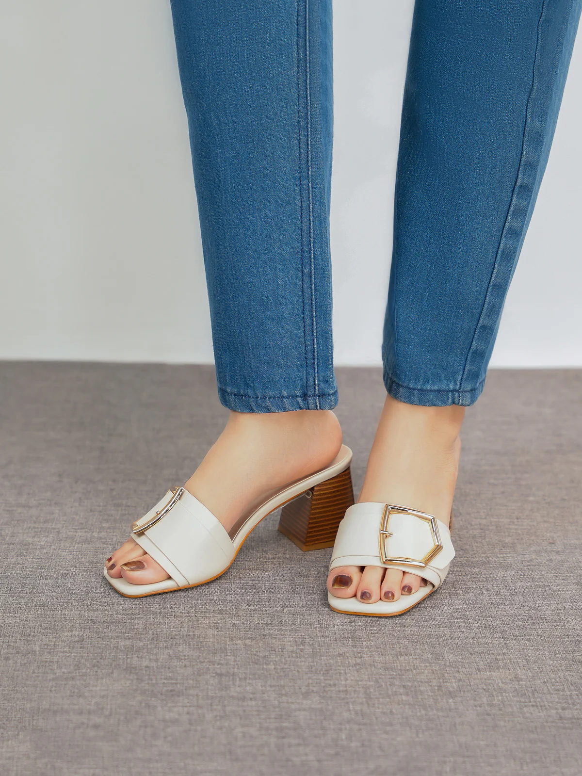 Womens "PATRA" Slip On Heel Sandals - Image 3
