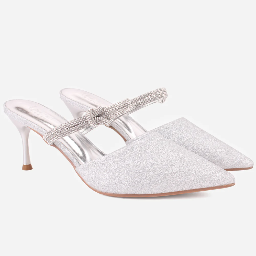 Women's "PEKU" Shimmery Pointed Toe Sandals - Image 2