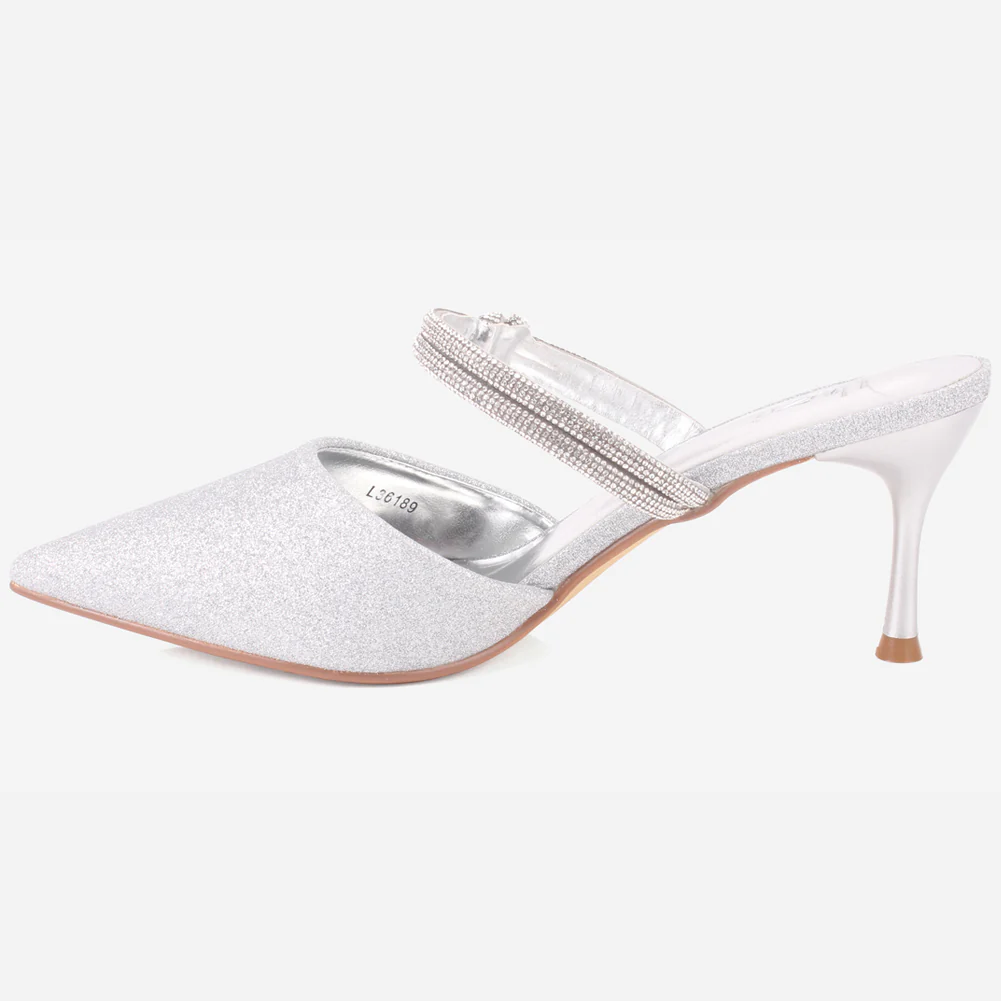 Women's "PEKU" Shimmery Pointed Toe Sandals - Image 3