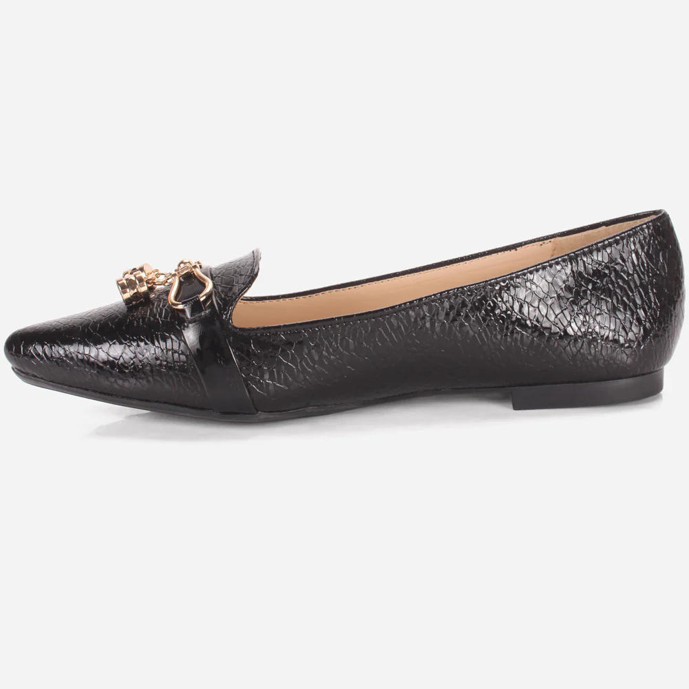 Women's "POLLI" Pointed Toe Slip On Flat Pumps - Image 3