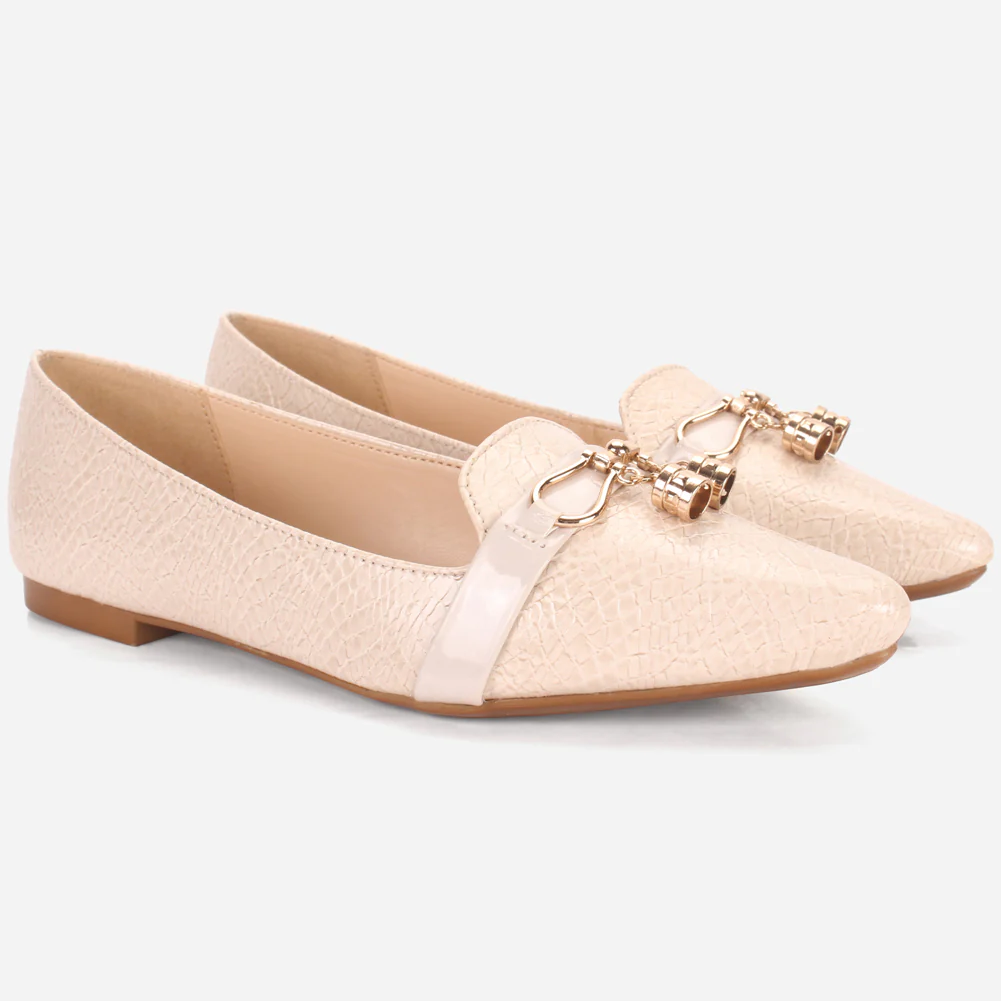 Women's "POLLI" Pointed Toe Slip On Flat Pumps - Image 2