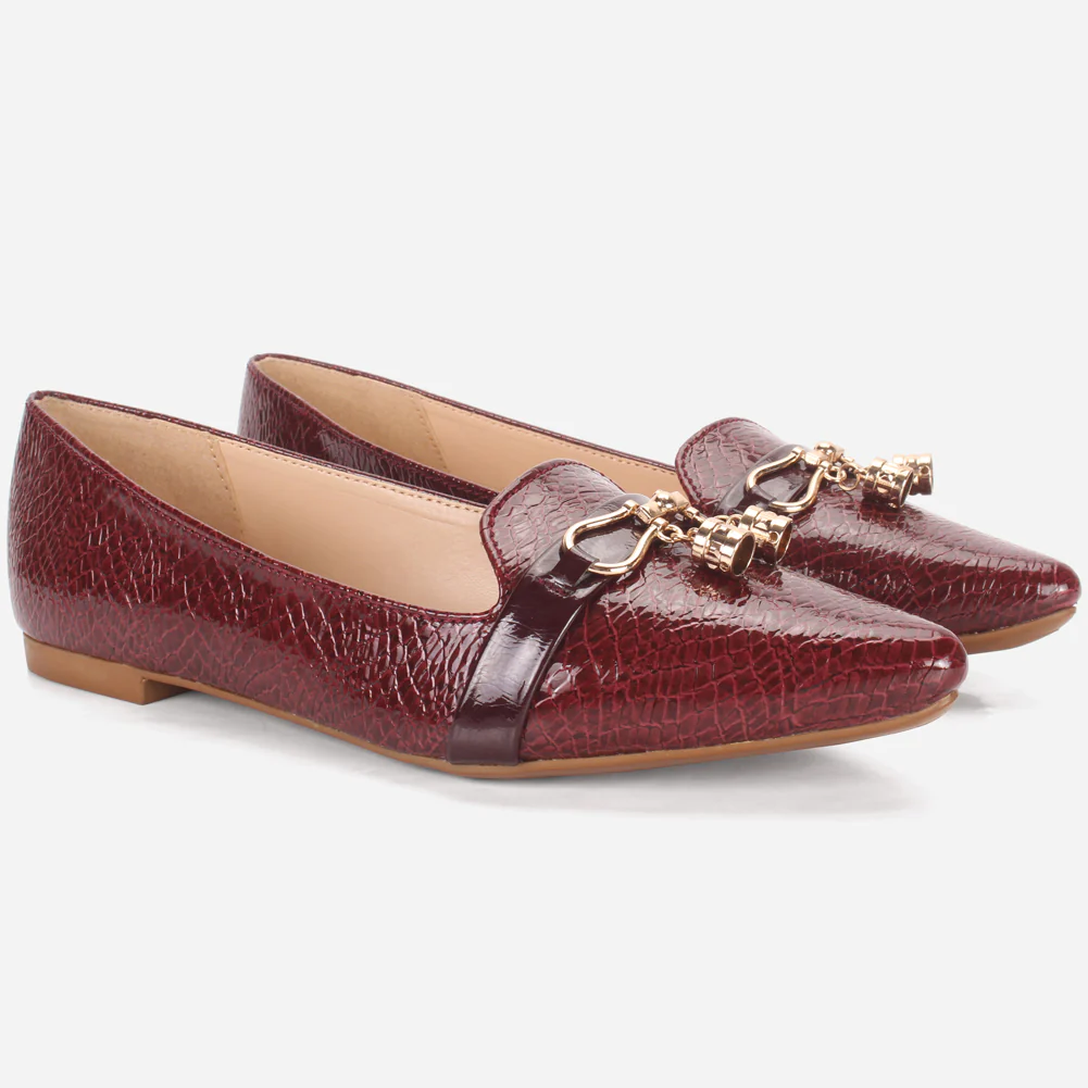 Women's "POLLI" Pointed Toe Slip On Flat Pumps - Image 2