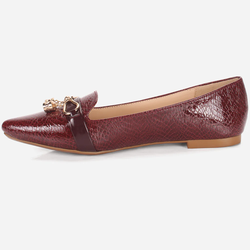 Women's "POLLI" Pointed Toe Slip On Flat Pumps - Image 3