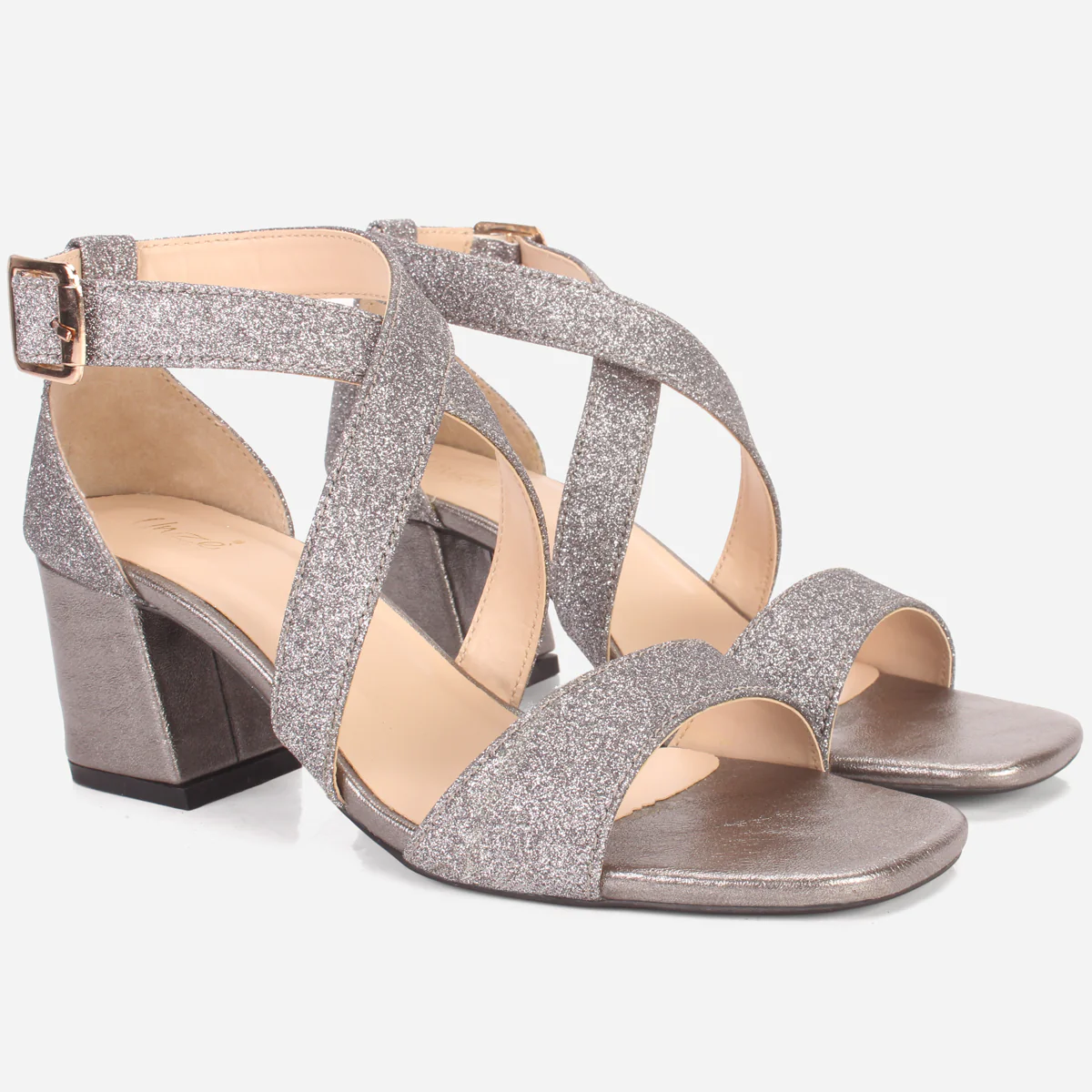 Womens "POPEL" Glittery Open Toe Summer Sandals - Image 2
