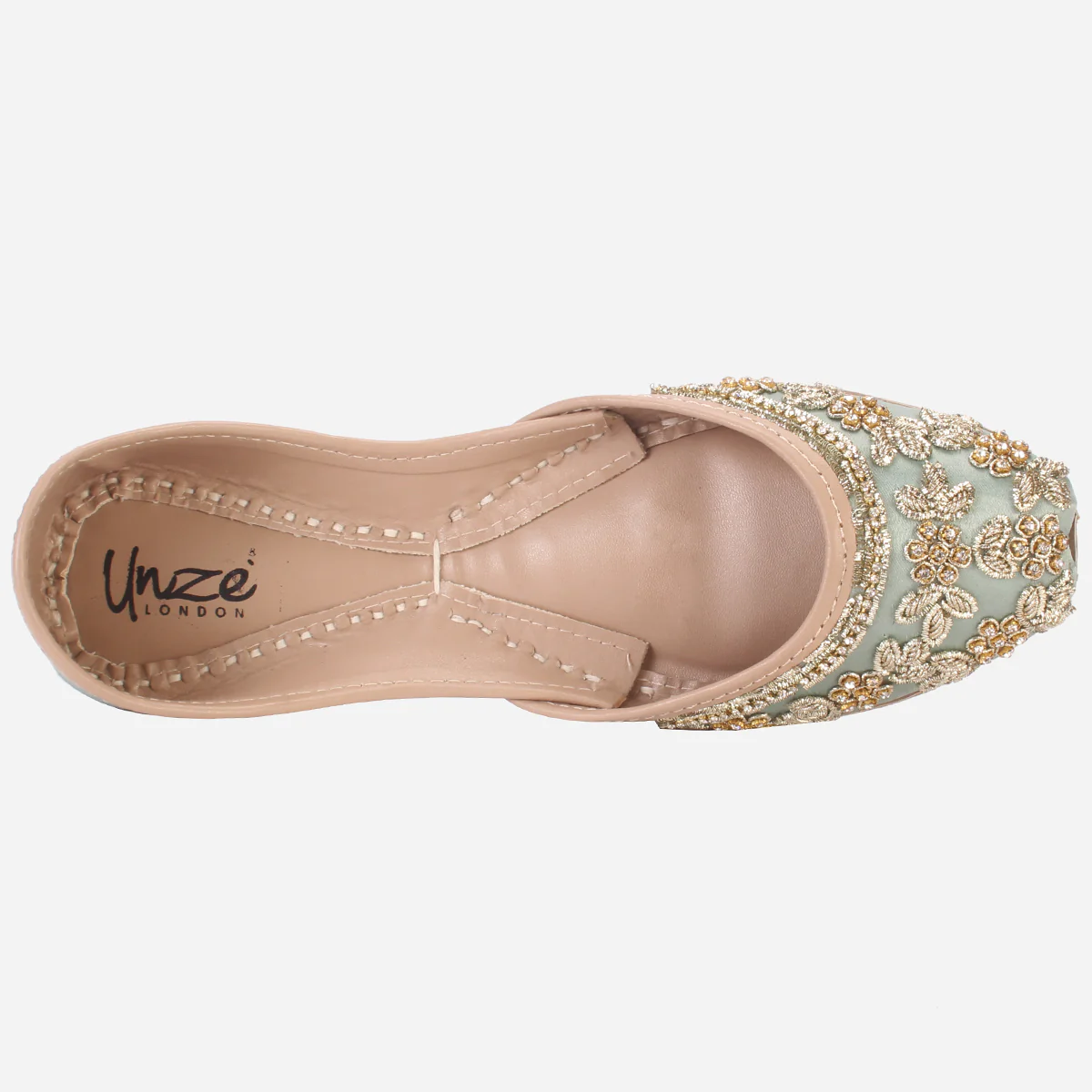 Womens "QUARIZ" Handmade Leather Flat Khussa - Image 4