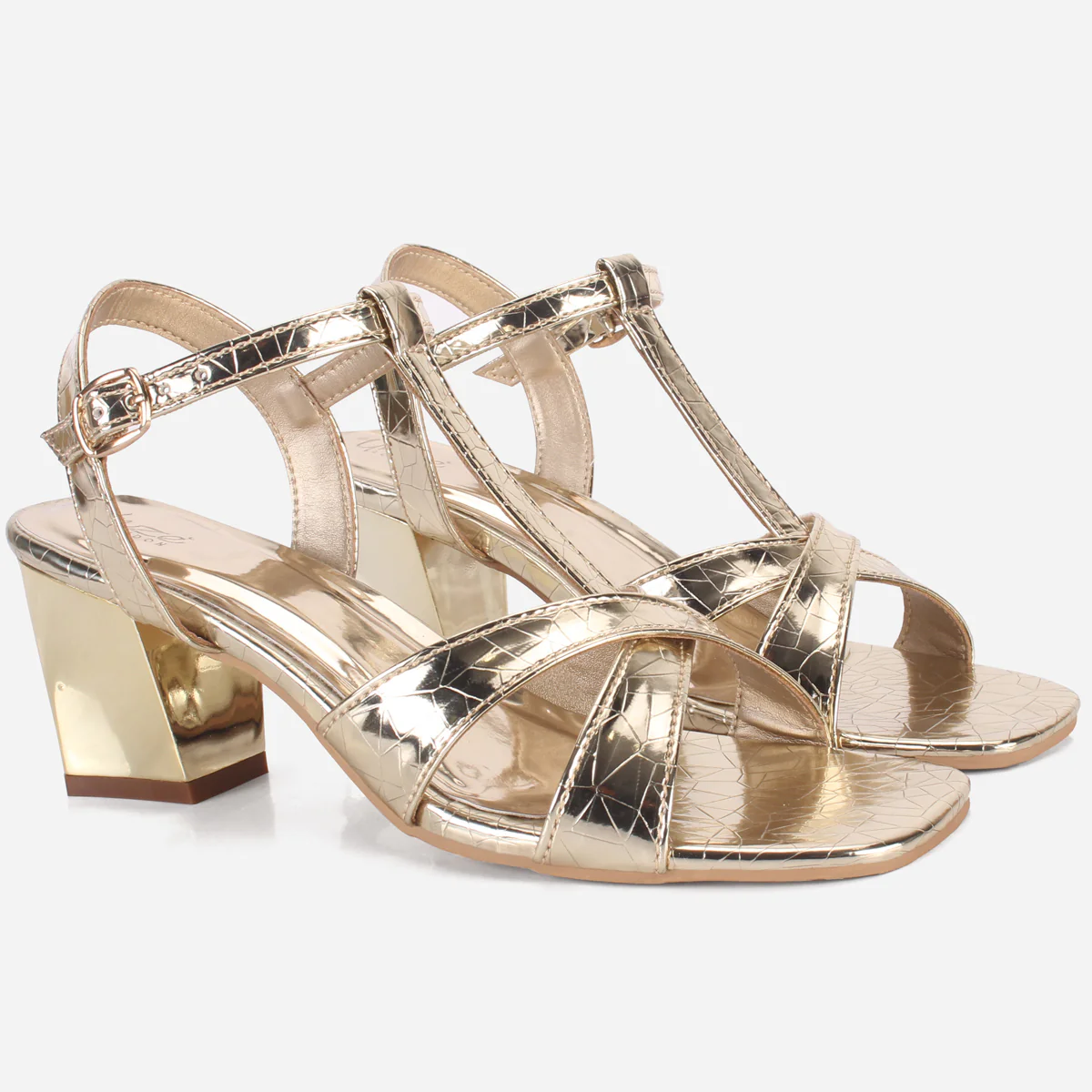 Women's "Qudsia" Shimmery Block Heeled Party Sandals - Image 2