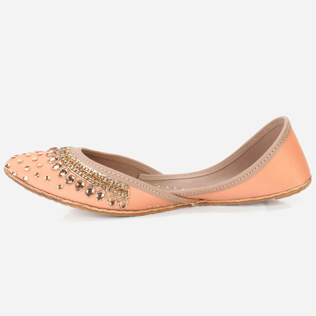 Womens "RACHEL" Handmade Leather Flat Khussa - Image 3