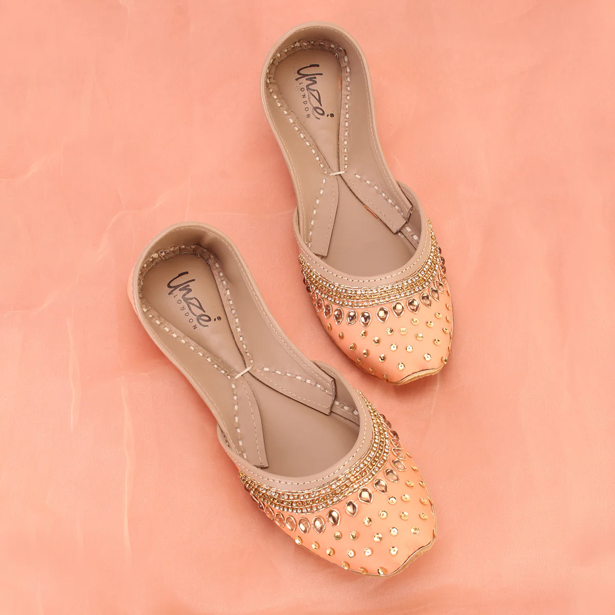 Womens "RACHEL" Handmade Leather Flat Khussa - Image 6