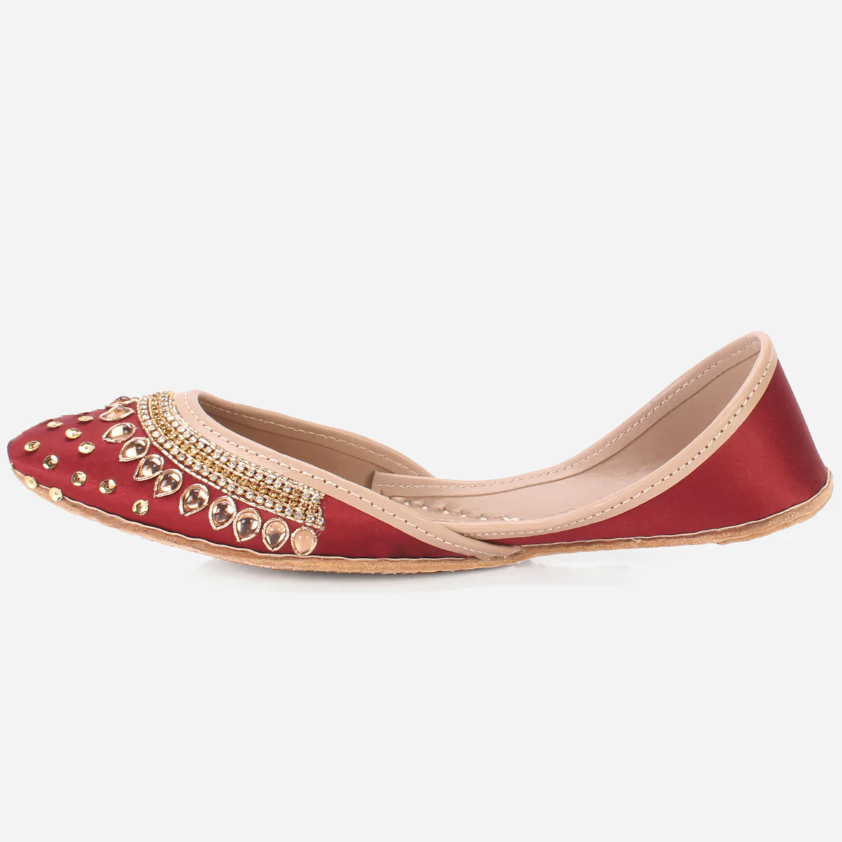 Womens "RACHEL" Handmade Leather Flat Khussa - Image 3