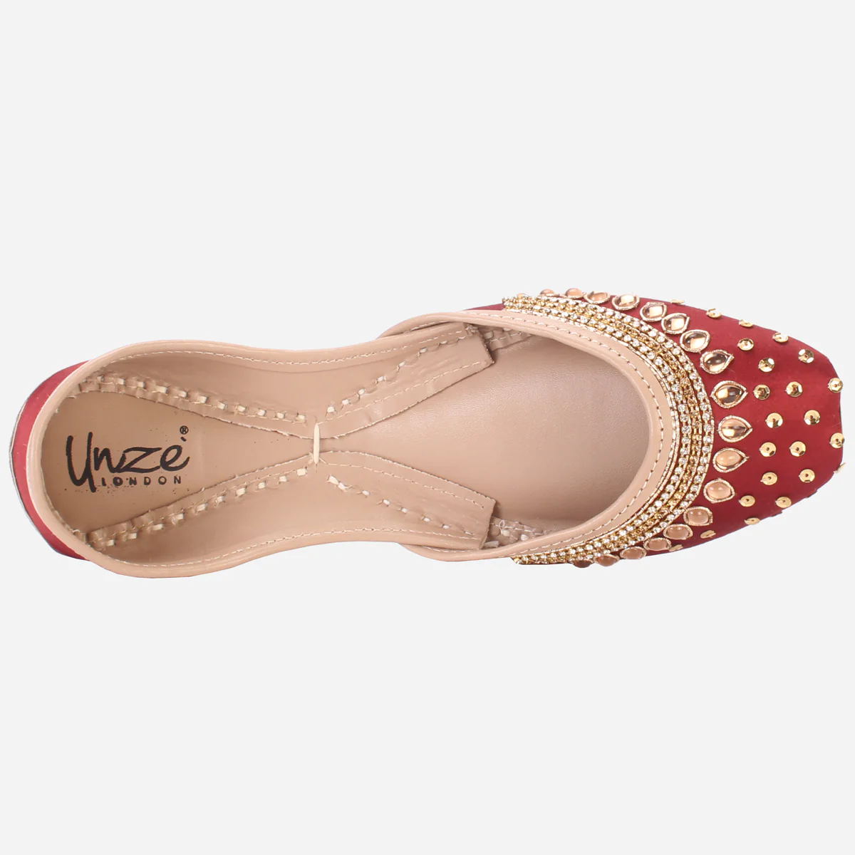 Womens "RACHEL" Handmade Leather Flat Khussa - Image 4