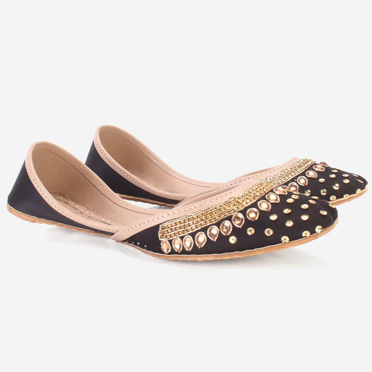 Womens "RACHEL" Handmade Leather Flat Khussa - Image 2