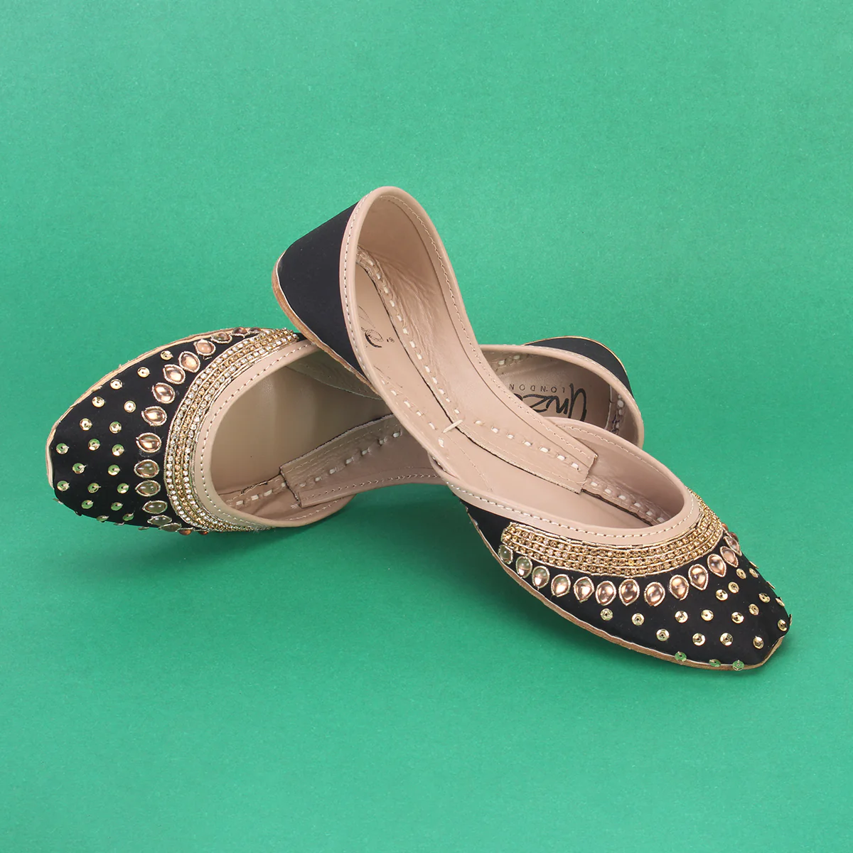 Womens "RACHEL" Handmade Leather Flat Khussa - Image 6