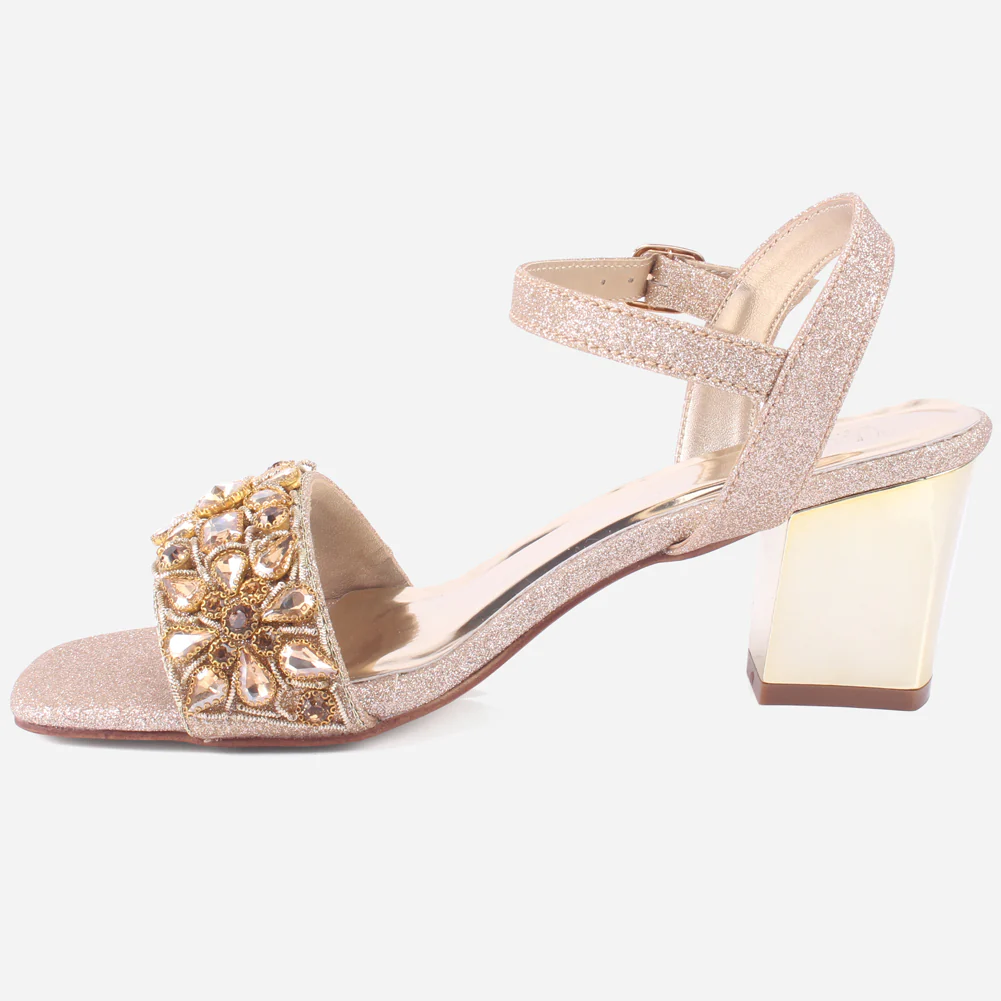 Women's "RAYA" Decorated Block Heel Sandals - Image 3