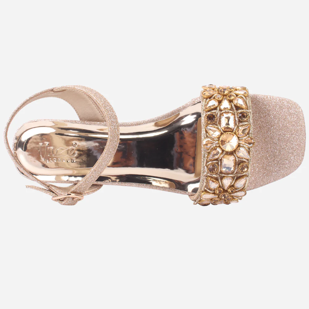 Women's "RAYA" Decorated Block Heel Sandals - Image 4