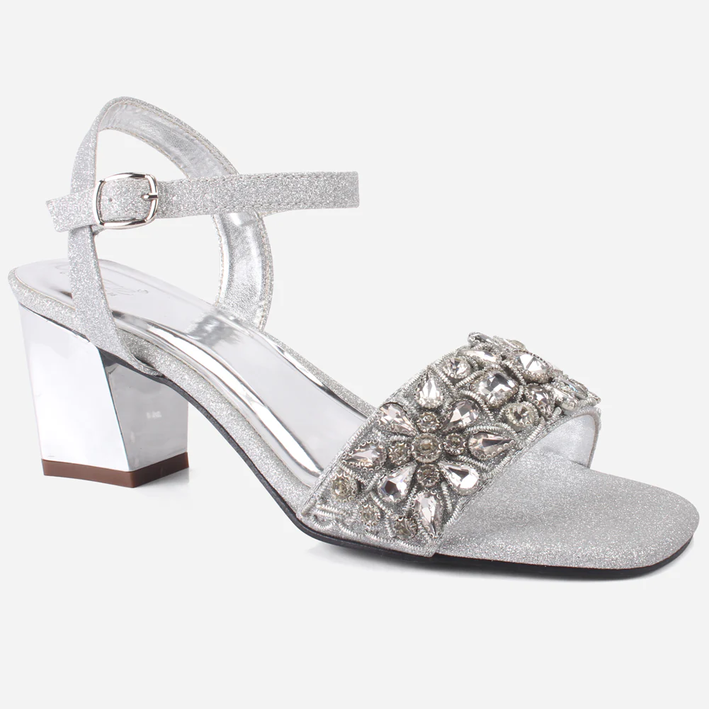 Women's "RAYA" Decorated Block Heel Sandals