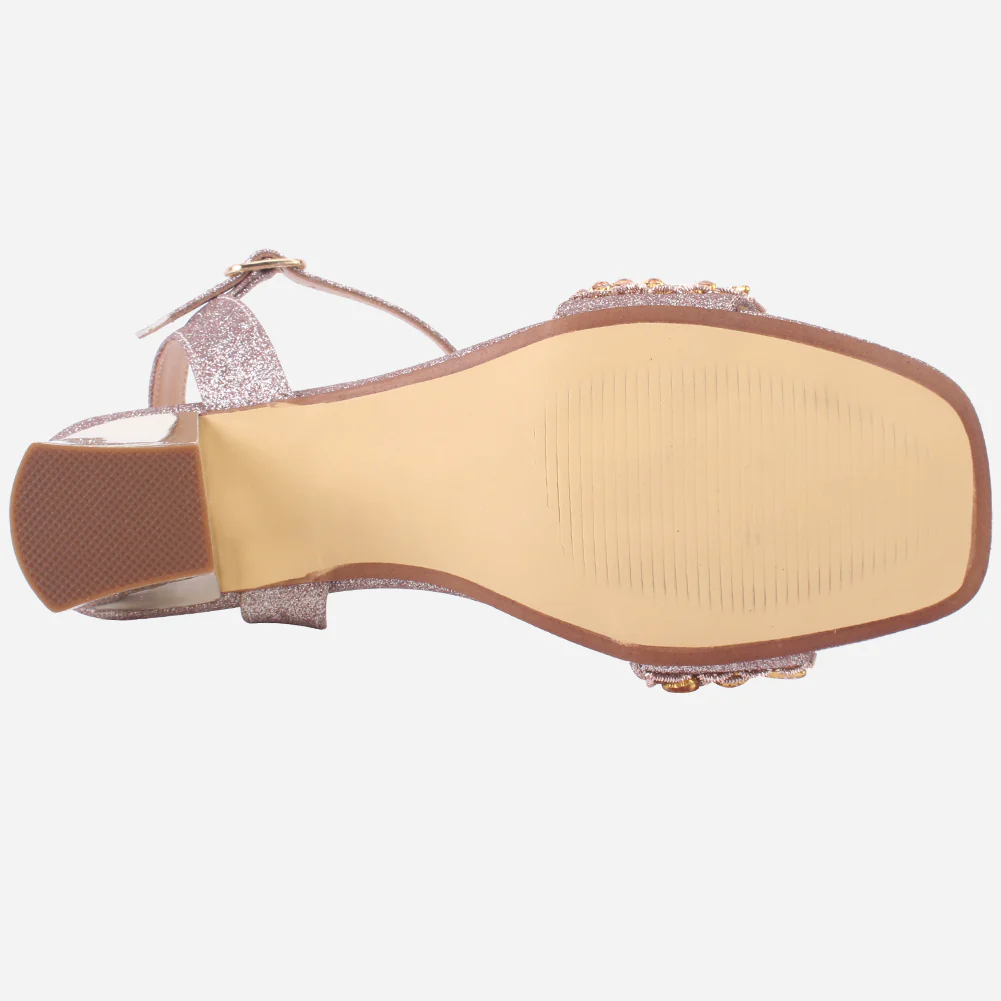 Women's "RAYA" Decorated Block Heel Sandals - Image 5