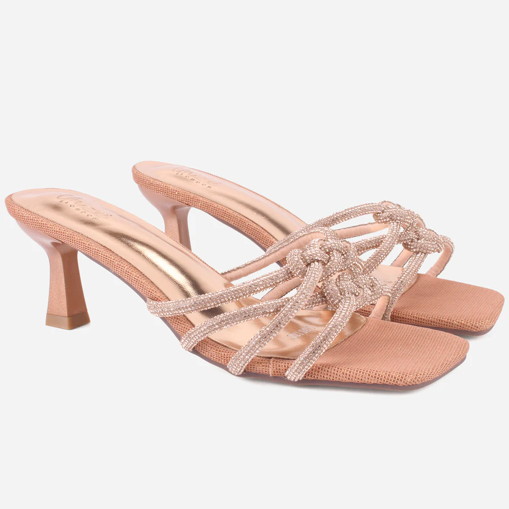 Women's "REIN" Decorated Kitten Heel Sandals - Image 2