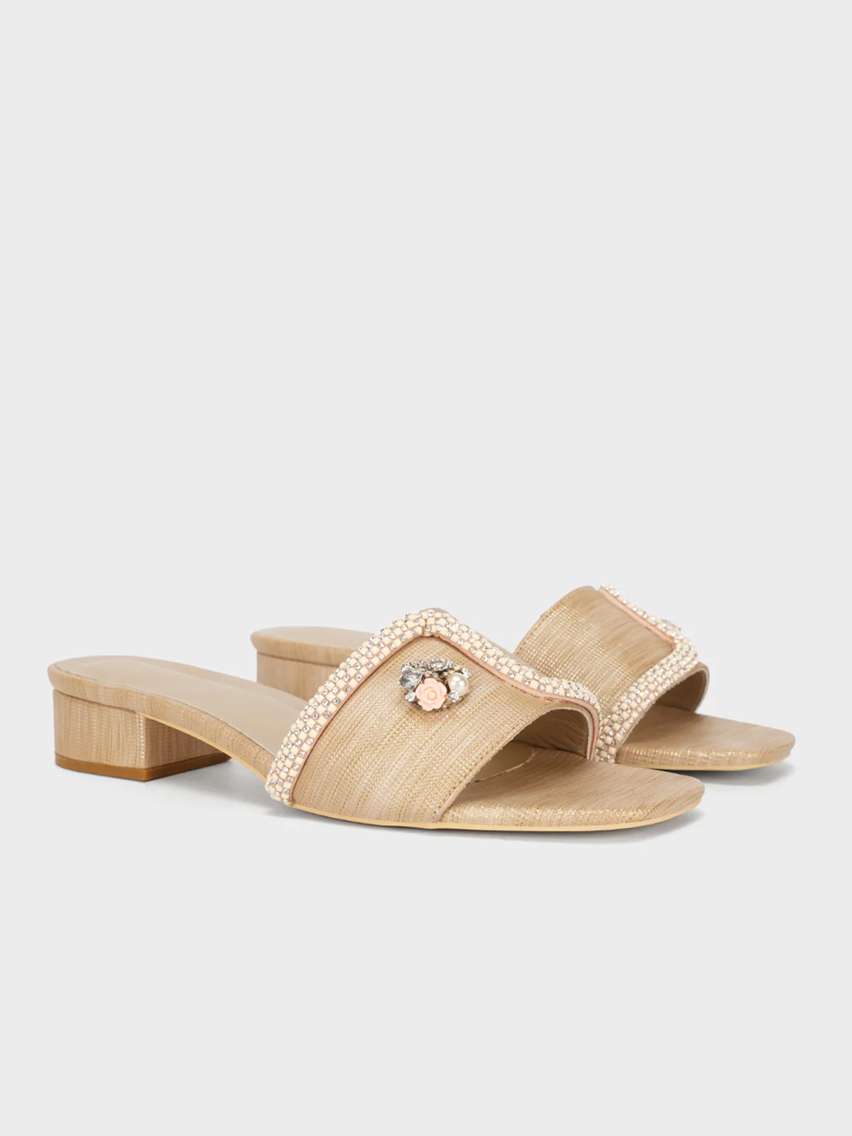 Womens "REYNA" Block Heel Summer Slippers - Image 2